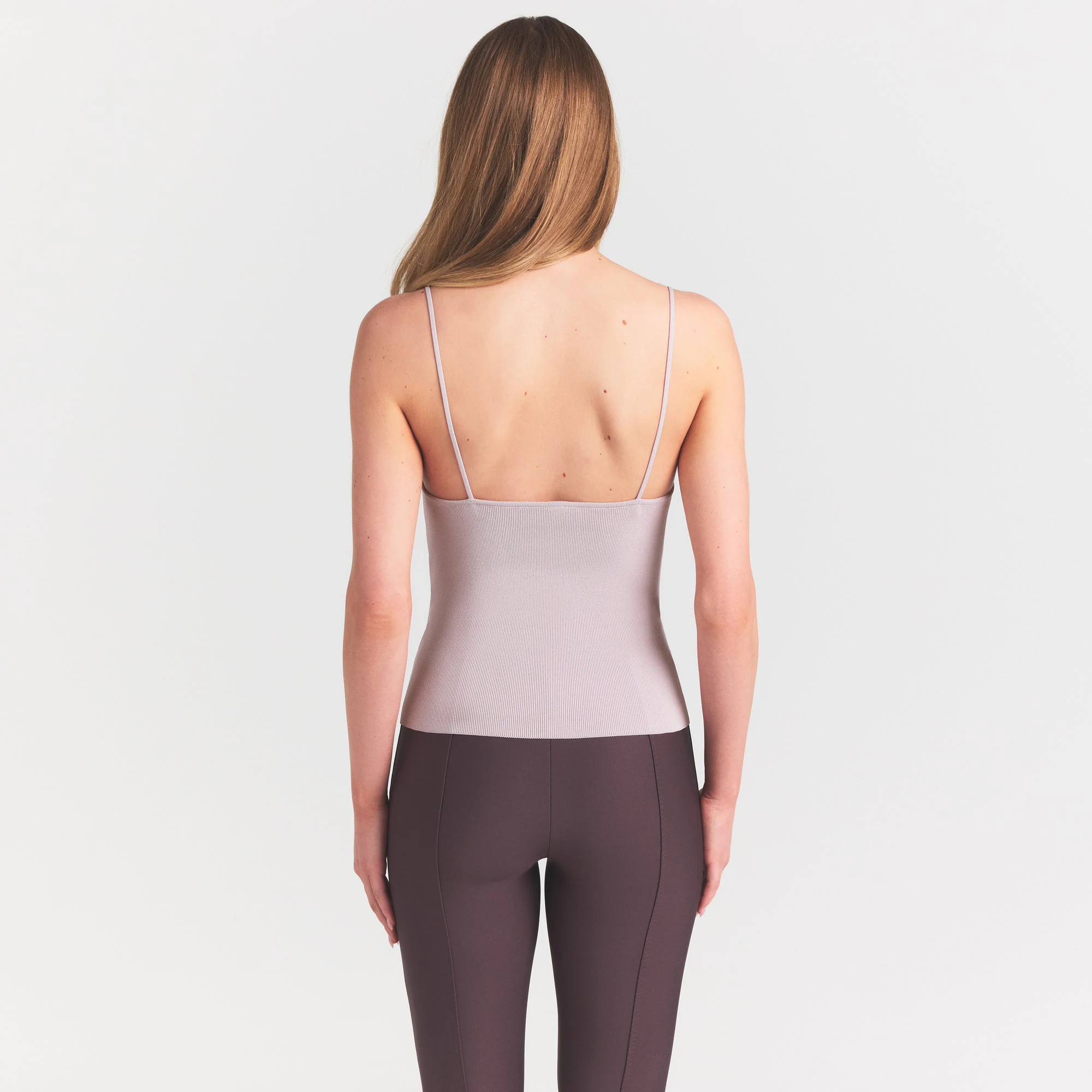 REFINED KNIT CAMI | IRIS MICA ON A MODEL SIDE VIEW @ | FOCUS: 0.0, 1.0, 0.9