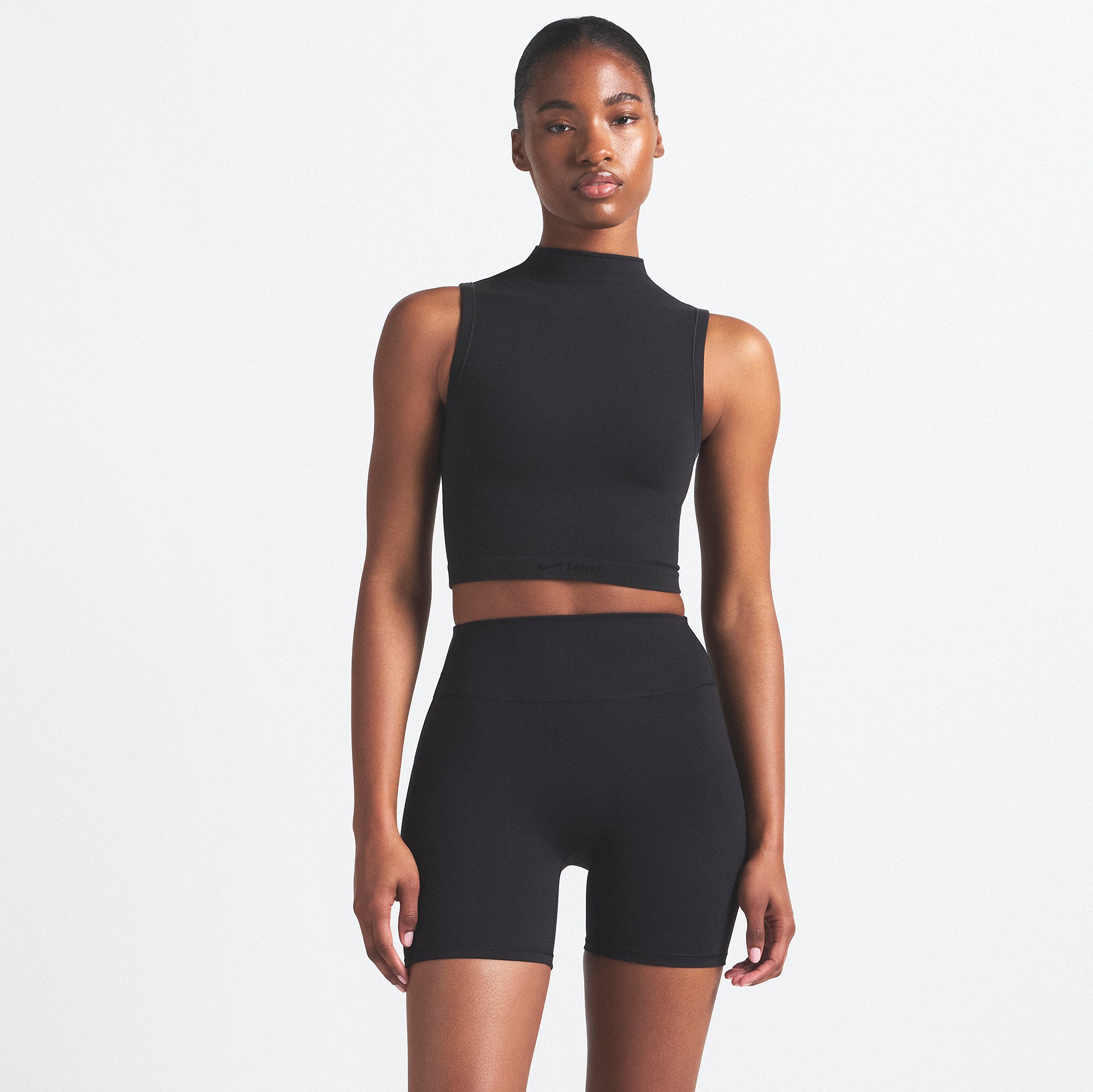 nike performance cropped mock neck