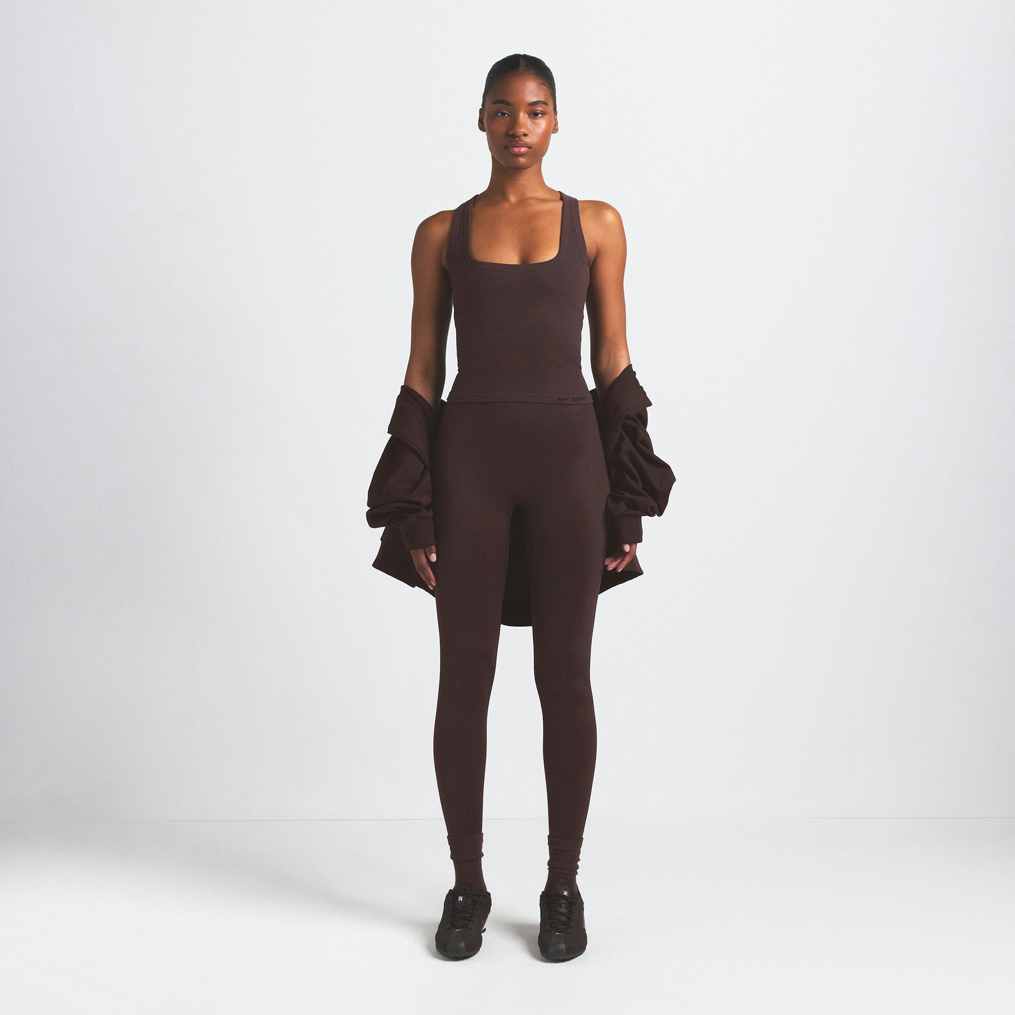 NikeSKIMS VINTAGE SEAMLESS RACER BACK TANK | PHOENIX ON A MODEL FRONT VIEW @ | FOCUS: 0.0, 1.0, 0.9