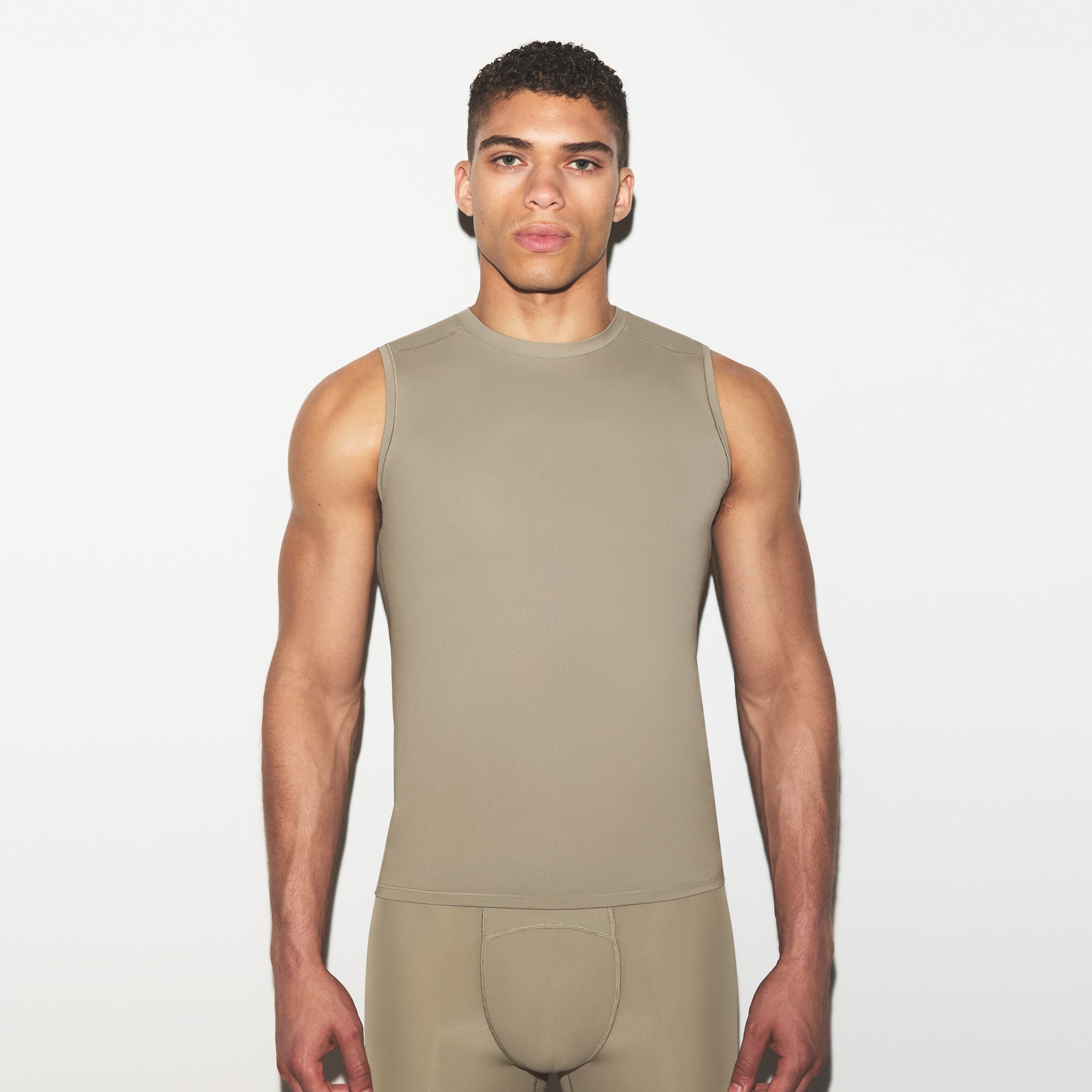 SKIMS COTTON MENS RIB TANK 3-PACK | ECRU RUSSET MULTI