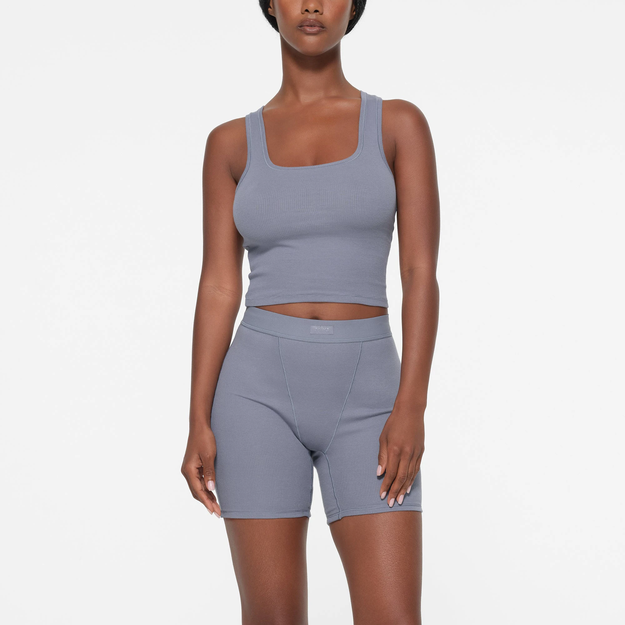 COTTON RIB TANK 3-PACK | LOLLIPOP MULTI ON A MODEL FRONT VIEW