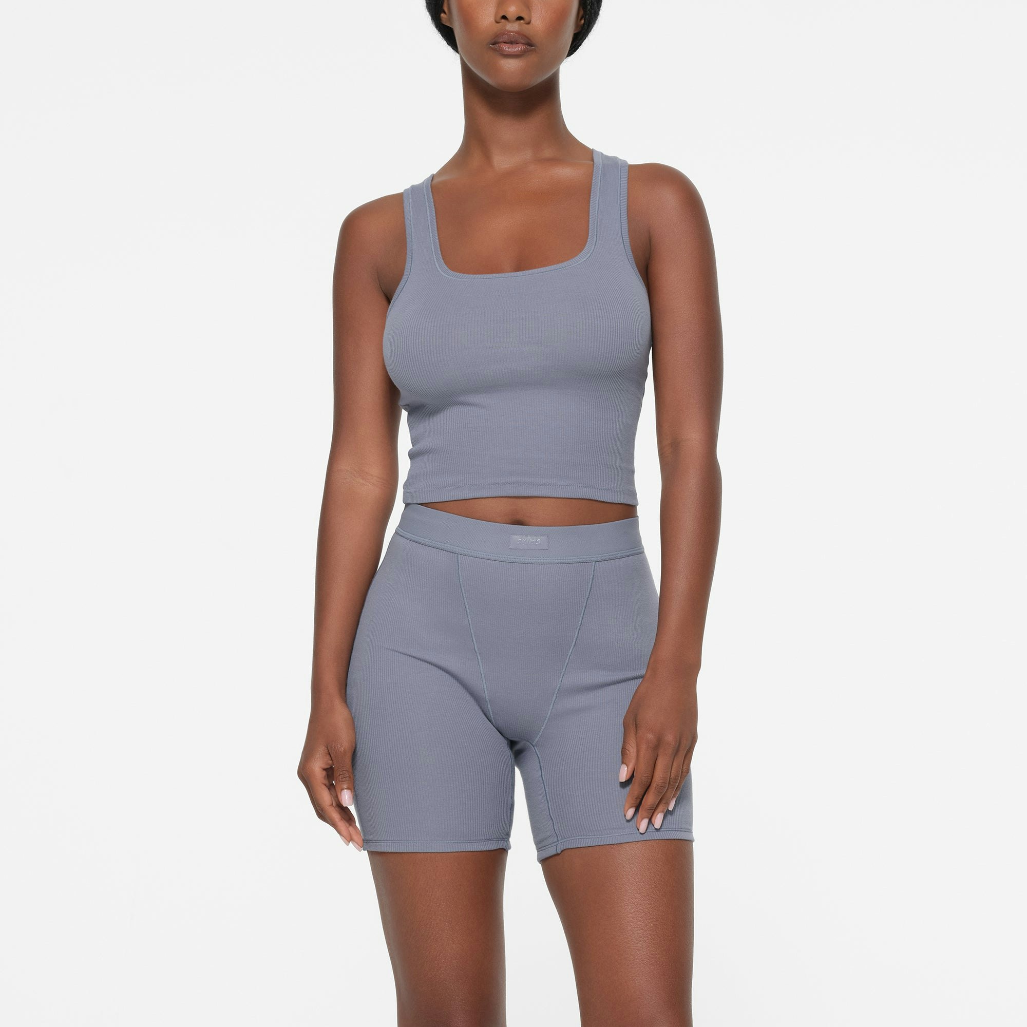 COTTON RIB TANK 3-PACK | LOLLIPOP MULTI ON A MODEL FRONT VIEW