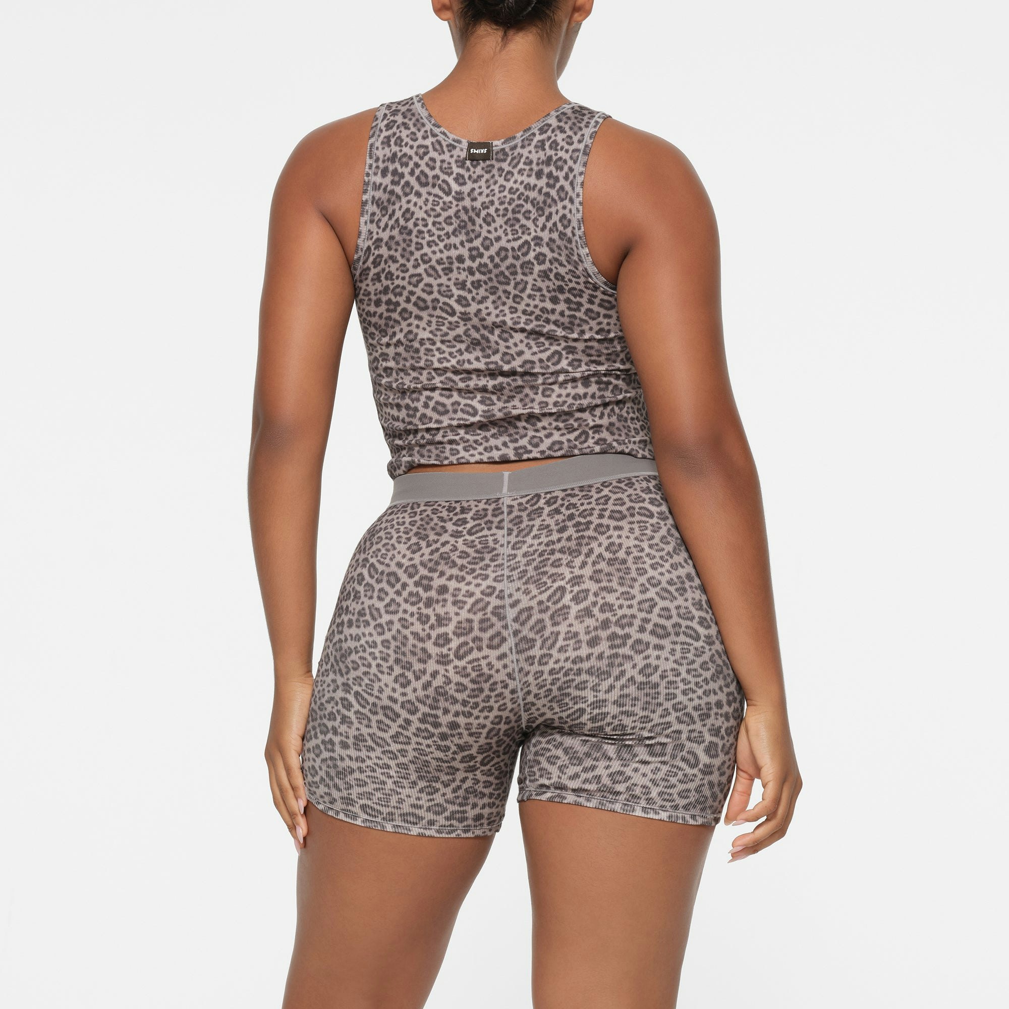 COTTON RIB TANK 3-PACK | SNOW LEOPARD MULTI ON A MODEL BACK VIEW