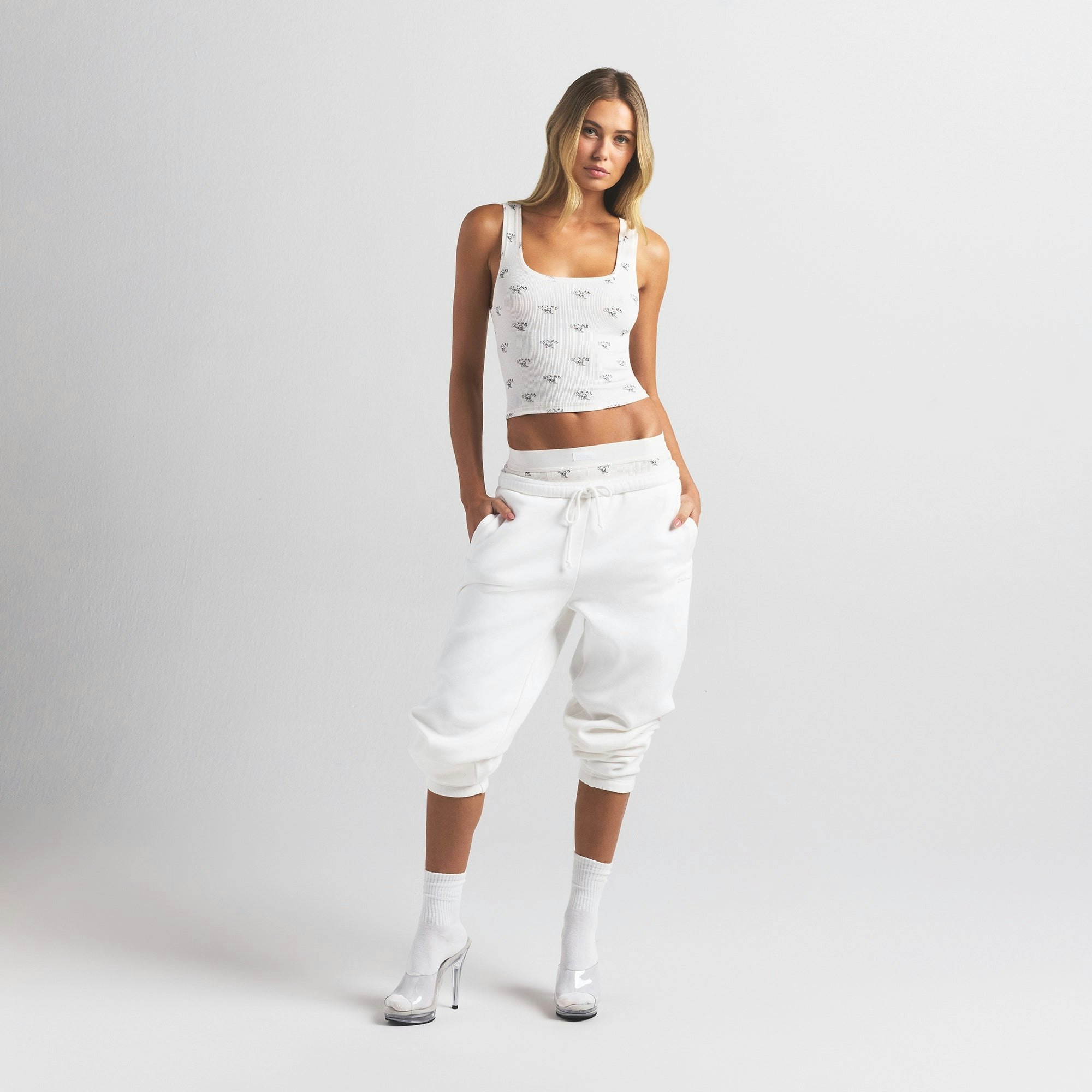 COTTON RIB TANK 3-PACK | SKIMS ANGEL MULTI ON A MODEL FRONT VIEW @ | FOCUS: 0.0, 1.0, 0.9