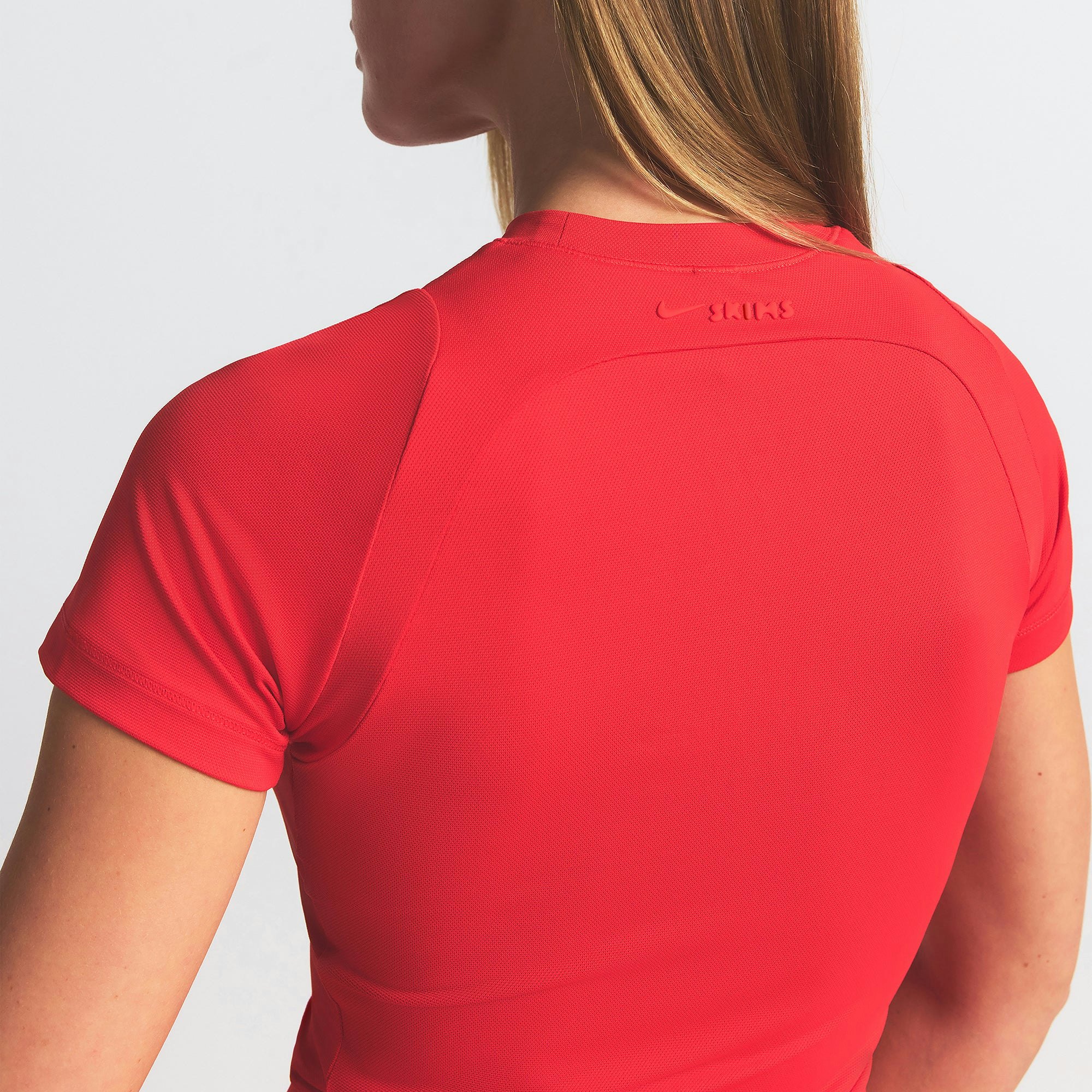 NikeSKIMS AIRY BABY TEE | RUBY ON A MODEL FRONT VIEW @ | FOCUS: 0.0, 1.0, 0.9