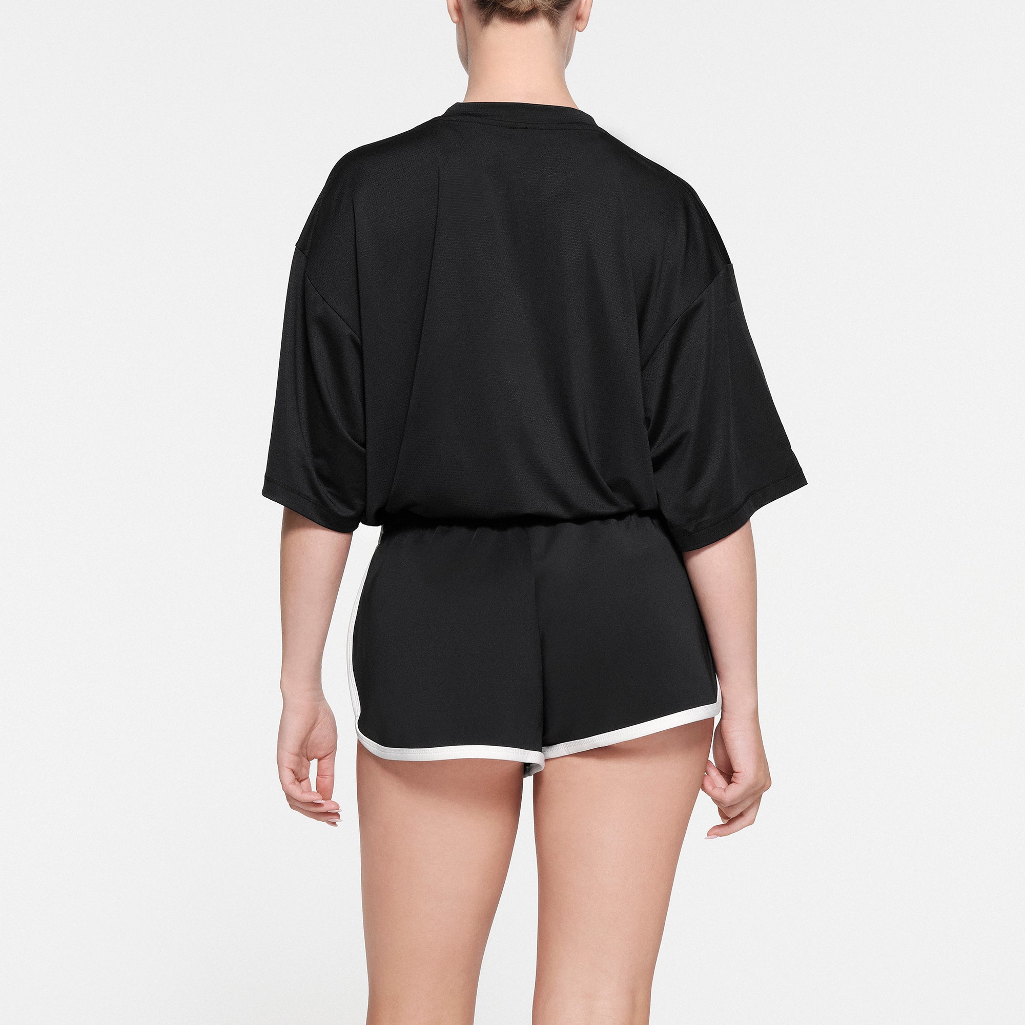 SKIMS TRACK MESH OVERSIZED T-SHIRT | ONYX