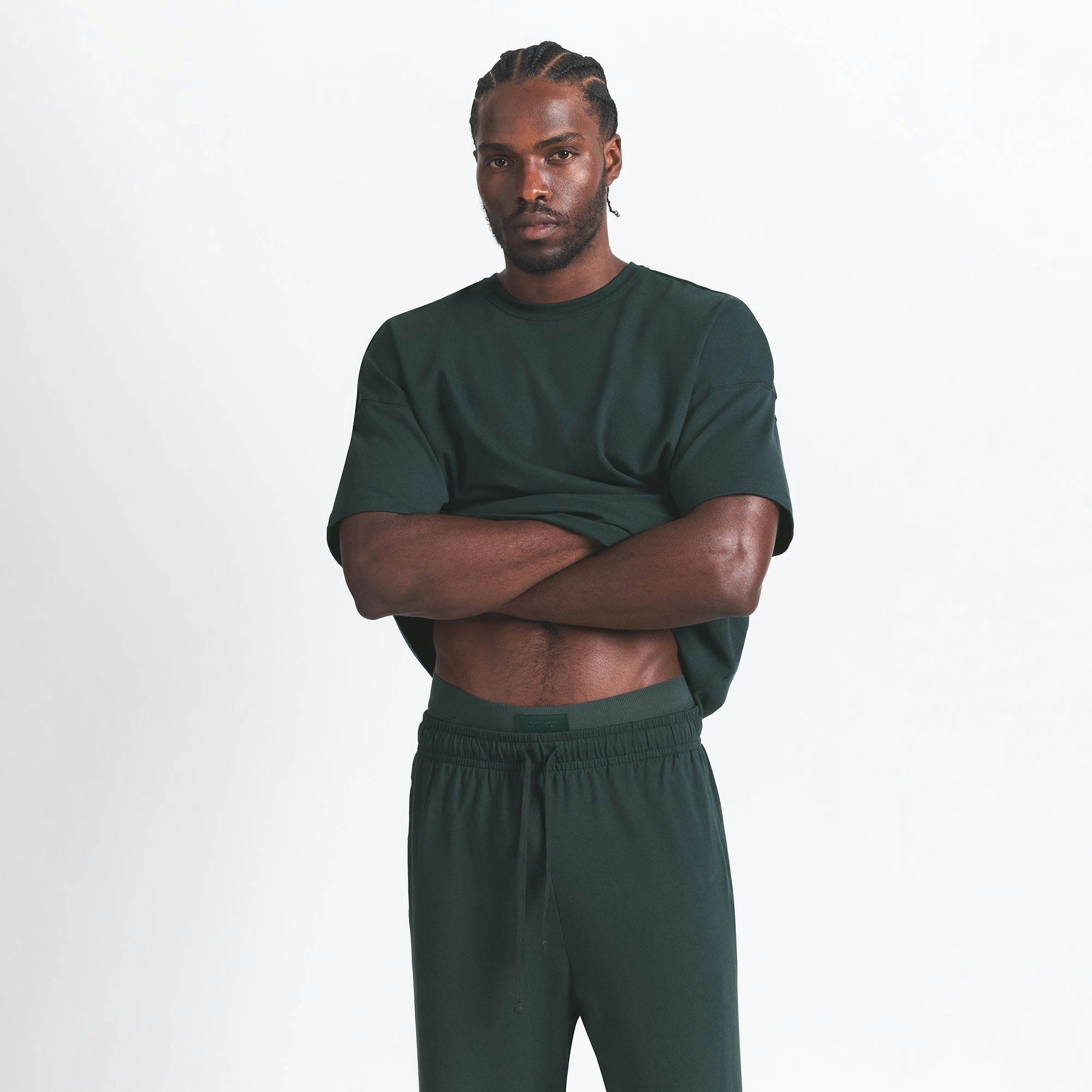 JERSEY LOUNGE MENS OVERSIZED T-SHIRT | TINT ON A MODEL FRONT VIEW @ | FOCUS: 0.0, 1.0, 0.9