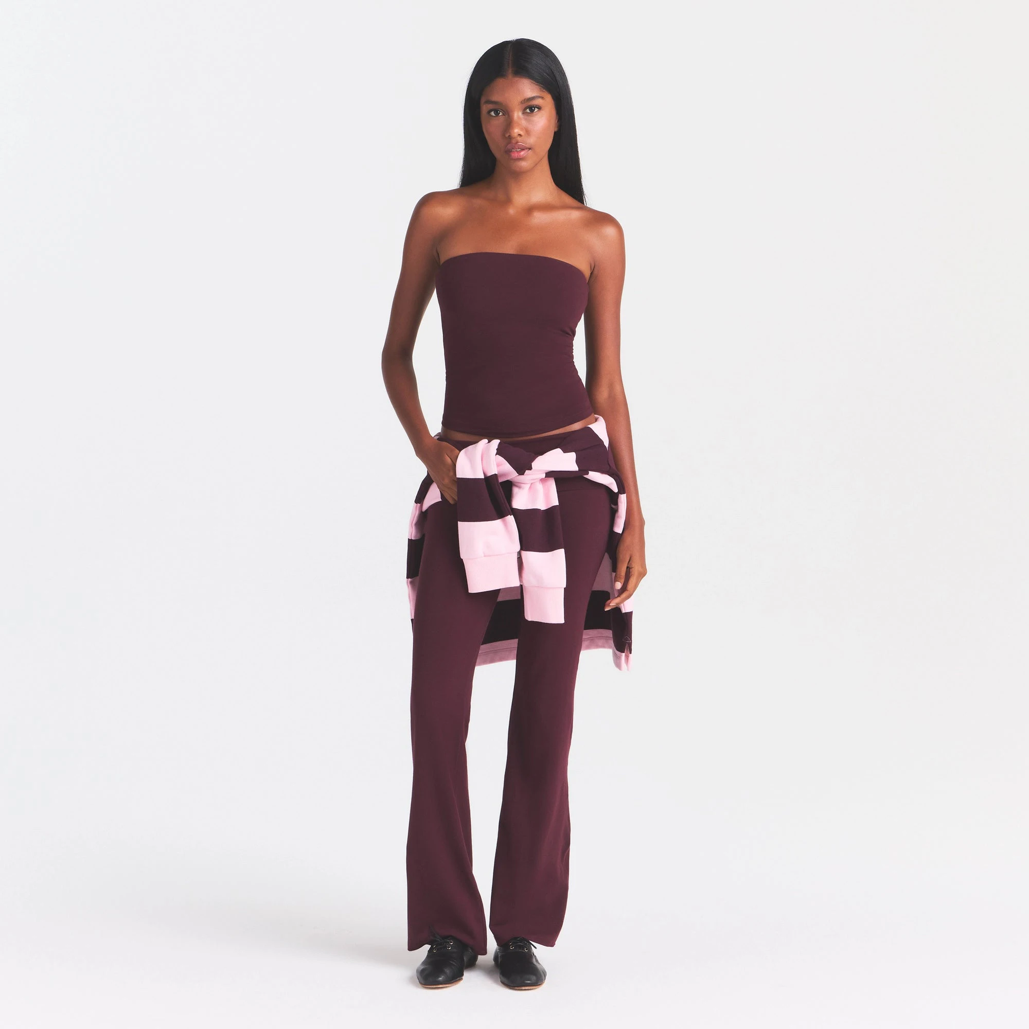 COTTON JERSEY TUBE TOP | CURRANT & LAYS FLAT ON A WHITE BACKGROUND | FLT