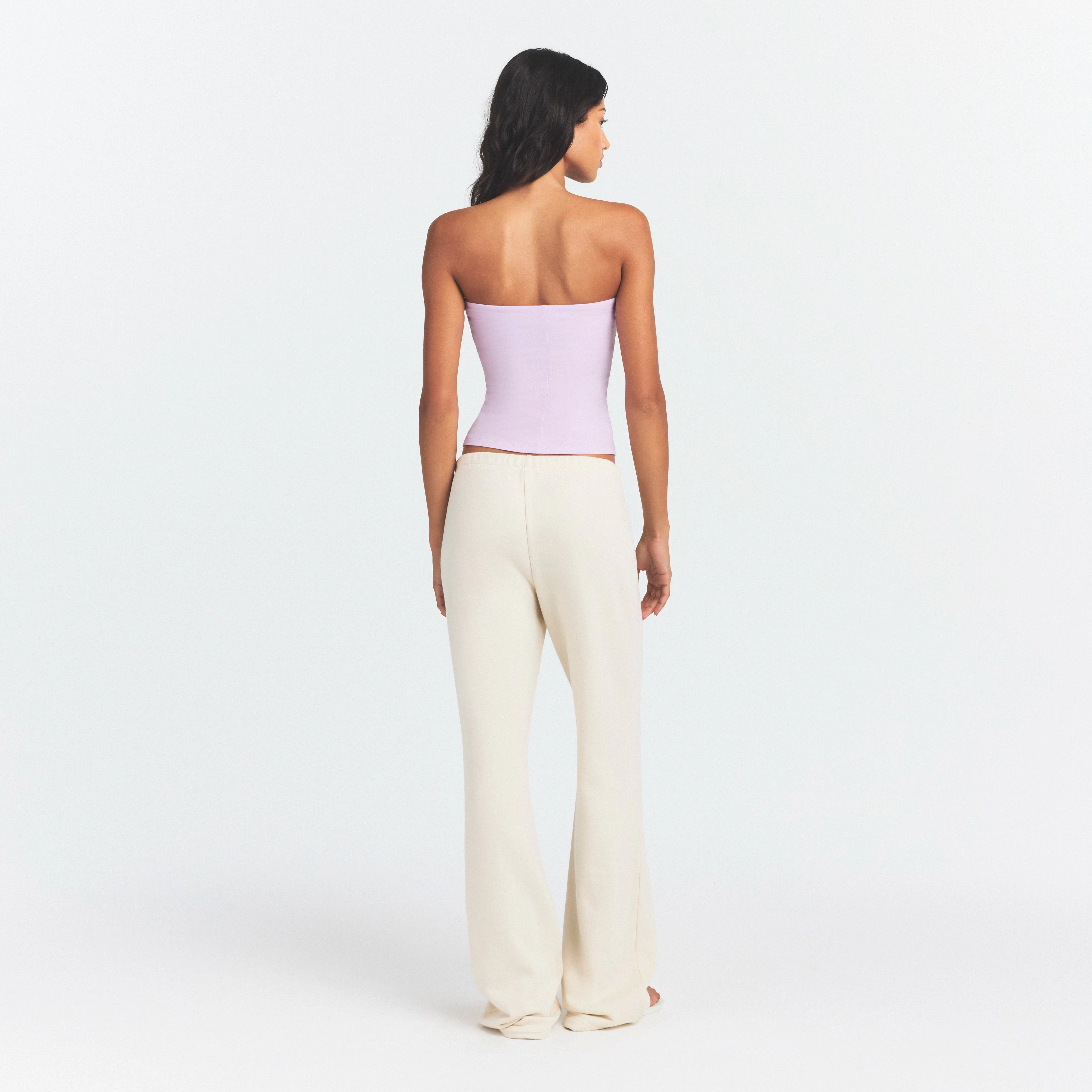COTTON JERSEY TUBE TOP | SUGAR PLUM ON A MODEL SIDE VIEW @ | FOCUS: 0.0, 1.0, 0.9