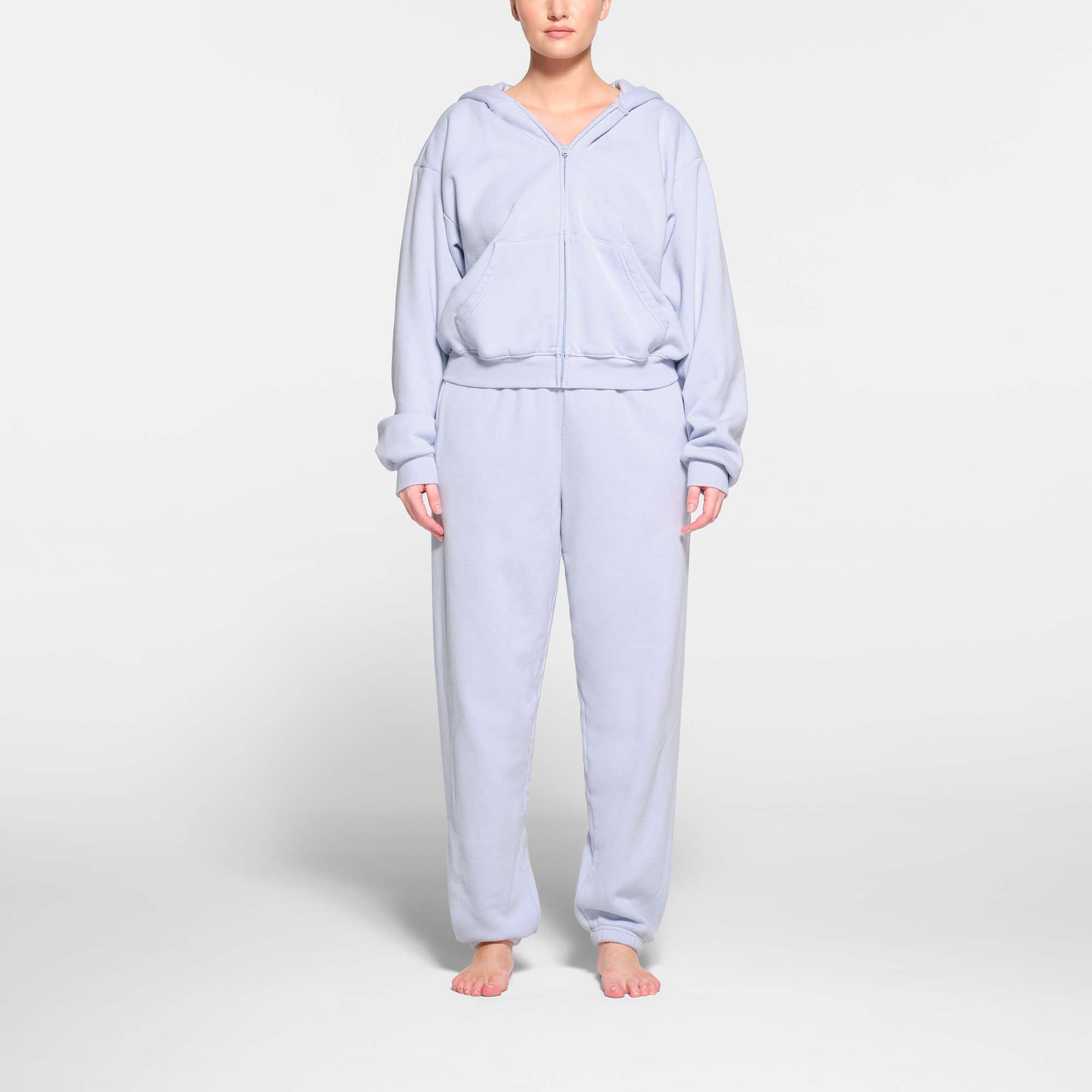 COTTON FLEECE CLASSIC ZIP UP HOODIE PERIWINKLE