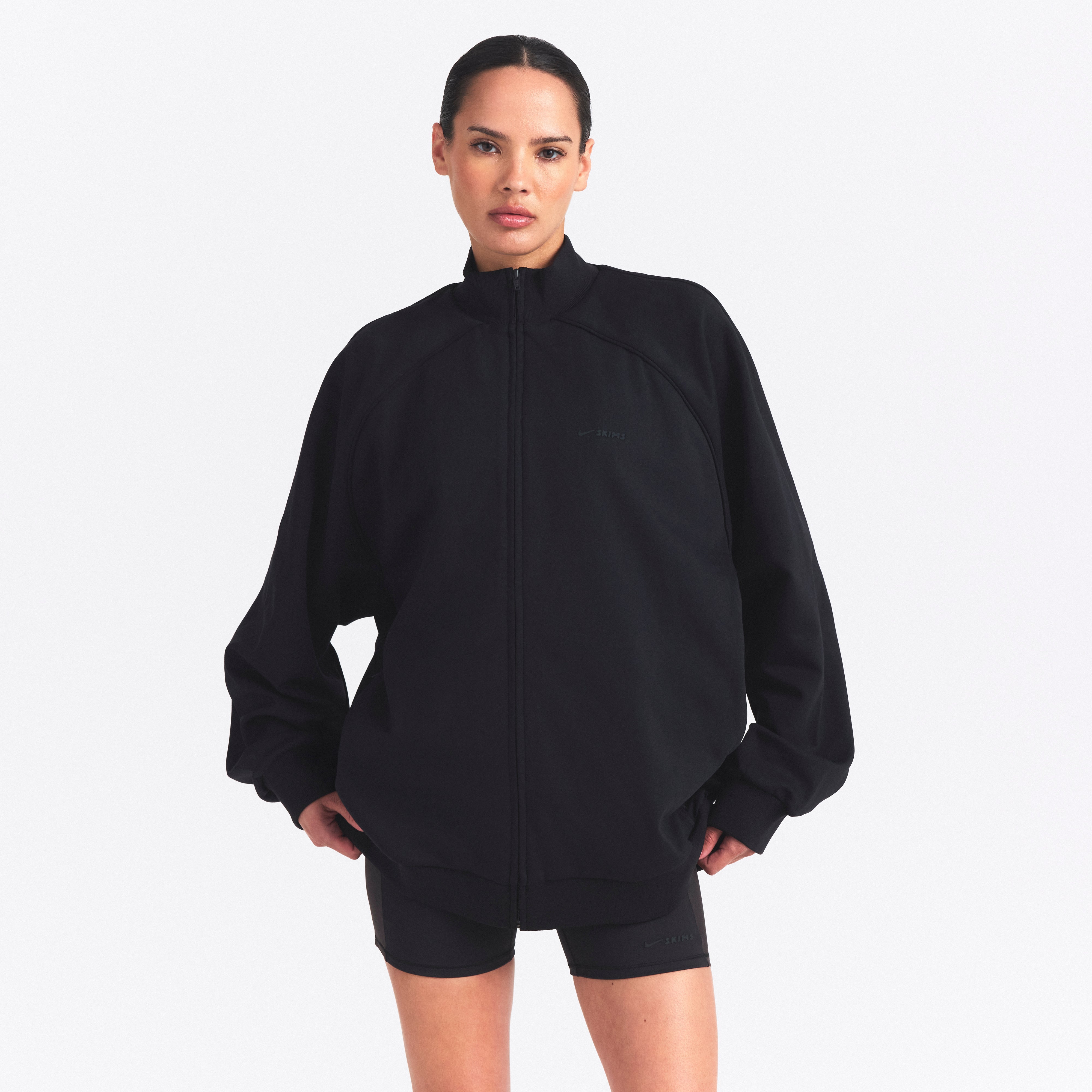 NikeSKIMS MATTE TRICOT OVERSIZED TRACK JACKET | OBSIDIAN | SKIMS