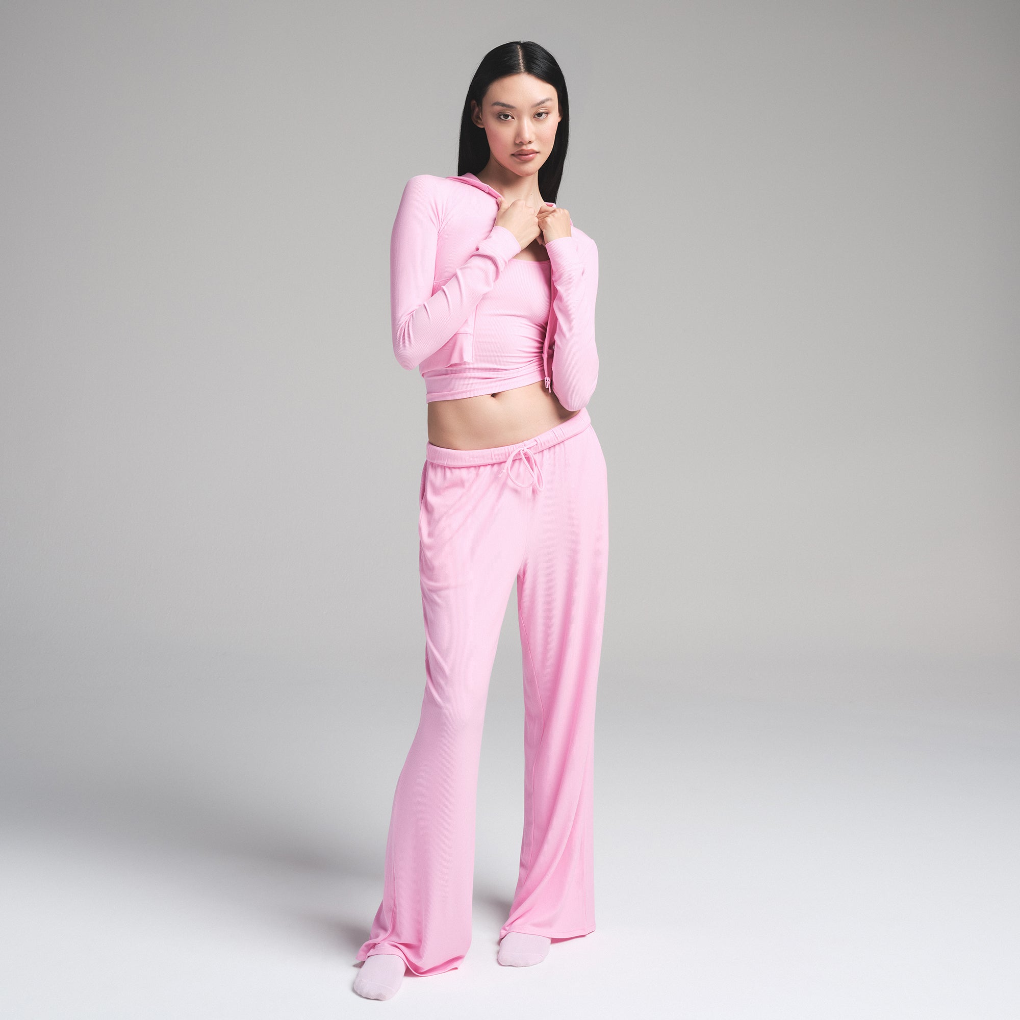 SOFT LOUNGE ZIP UP HOODIE | BUBBLE GUM SOFT LOUNGE ZIP UP HOODIE | BUBBLE GUM