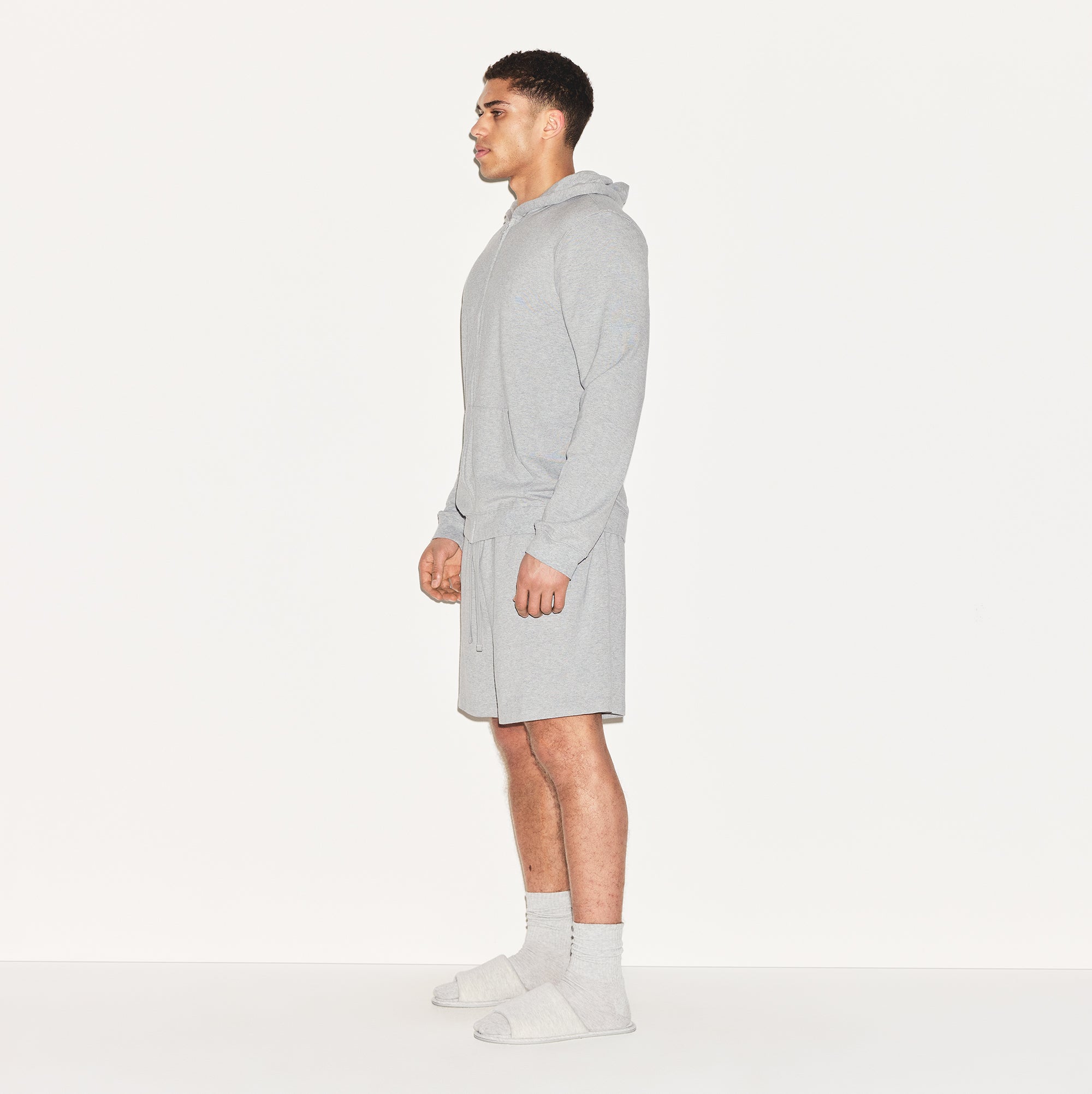 【関税込み】SKIMS グレー Jersey Lounge ジップアップフーディ JERSEY LOUNGE MENS ZIP UP HOODIE | HEATHER GREY