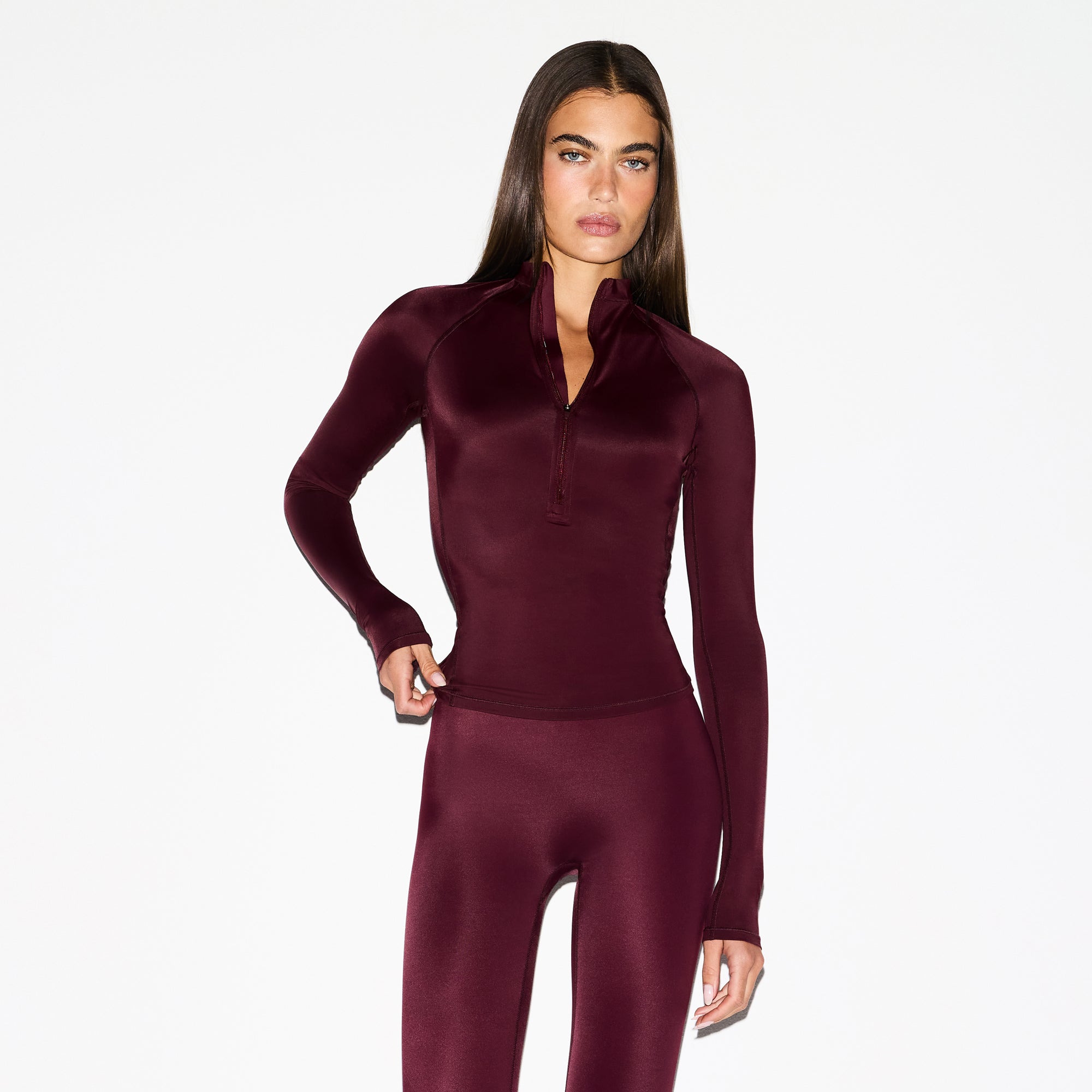 23AW slim zip longsleeve ハイネック モヘア 短丈 ショート丈 ハイネック長袖ニット 無地 ホワイト | Aki global