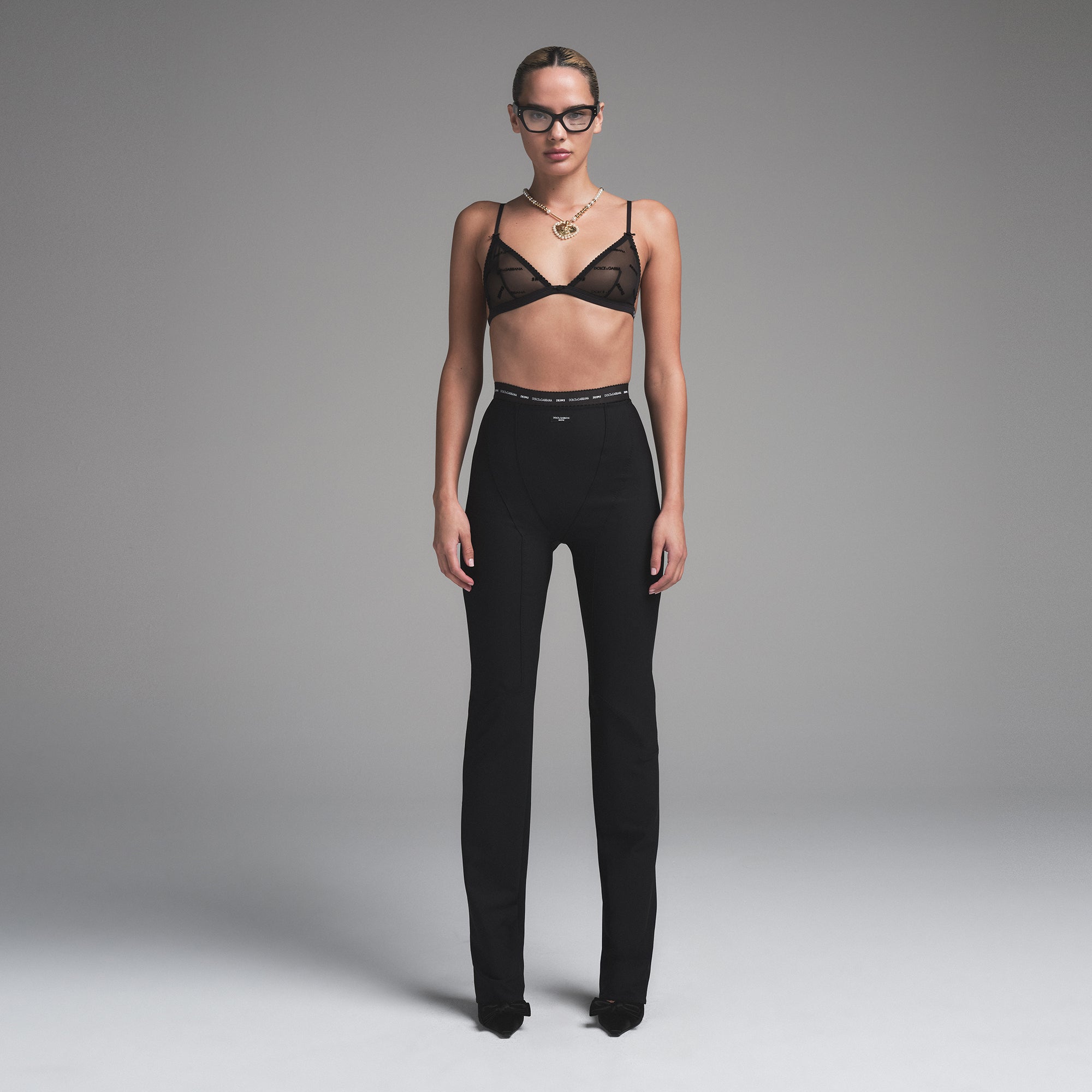 ブラジャー DOLCE & GABBANA EMBROIDERED MESH BRA DOLCE & GABBANA embroidered mesh bra - Black