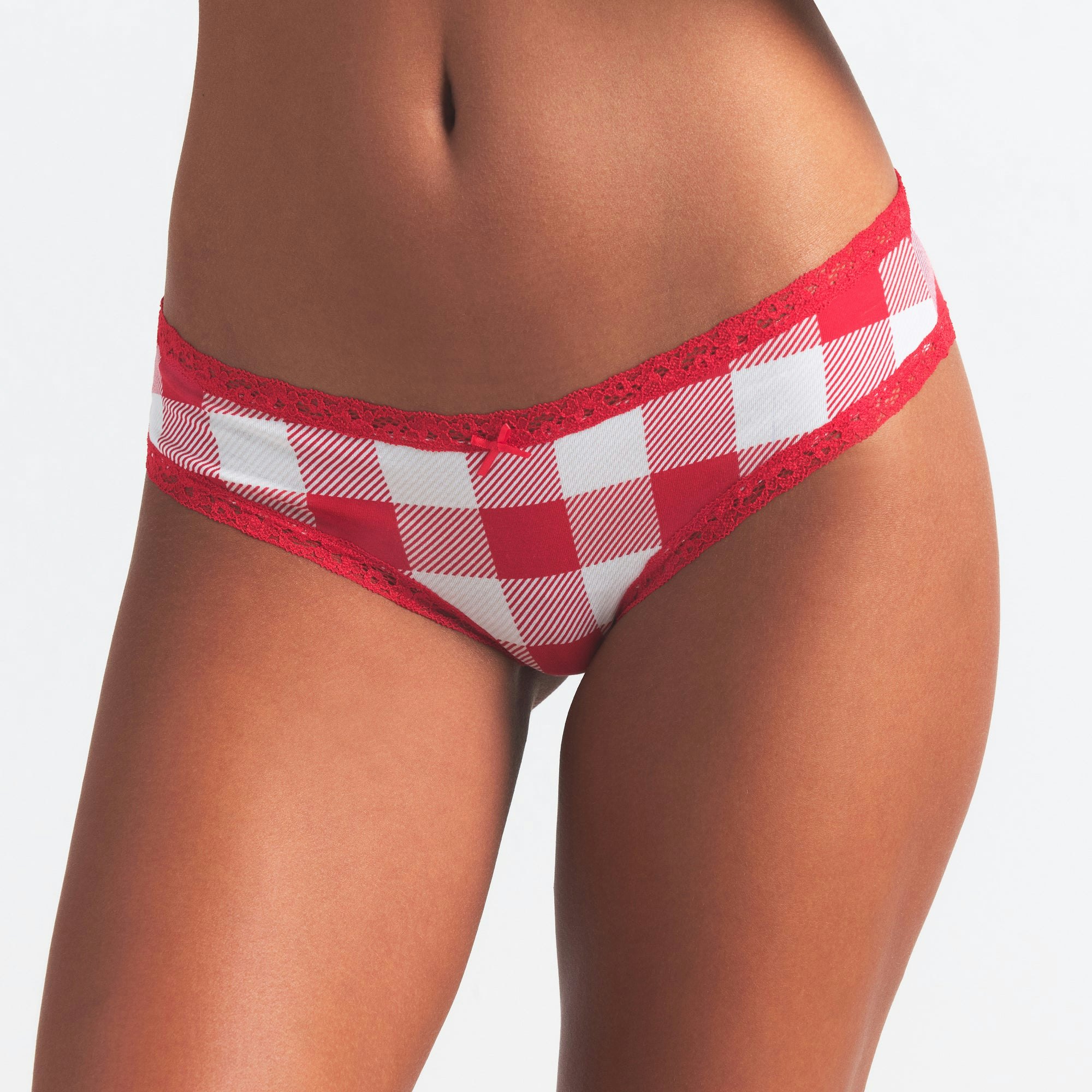 LIGHTWEIGHT COTTON LACE BRIEF 10-PACK | RED EMERALD MULTI ON A MODEL SIDE VIEW @ | FOCUS: 0.0, 1.0, 0.9