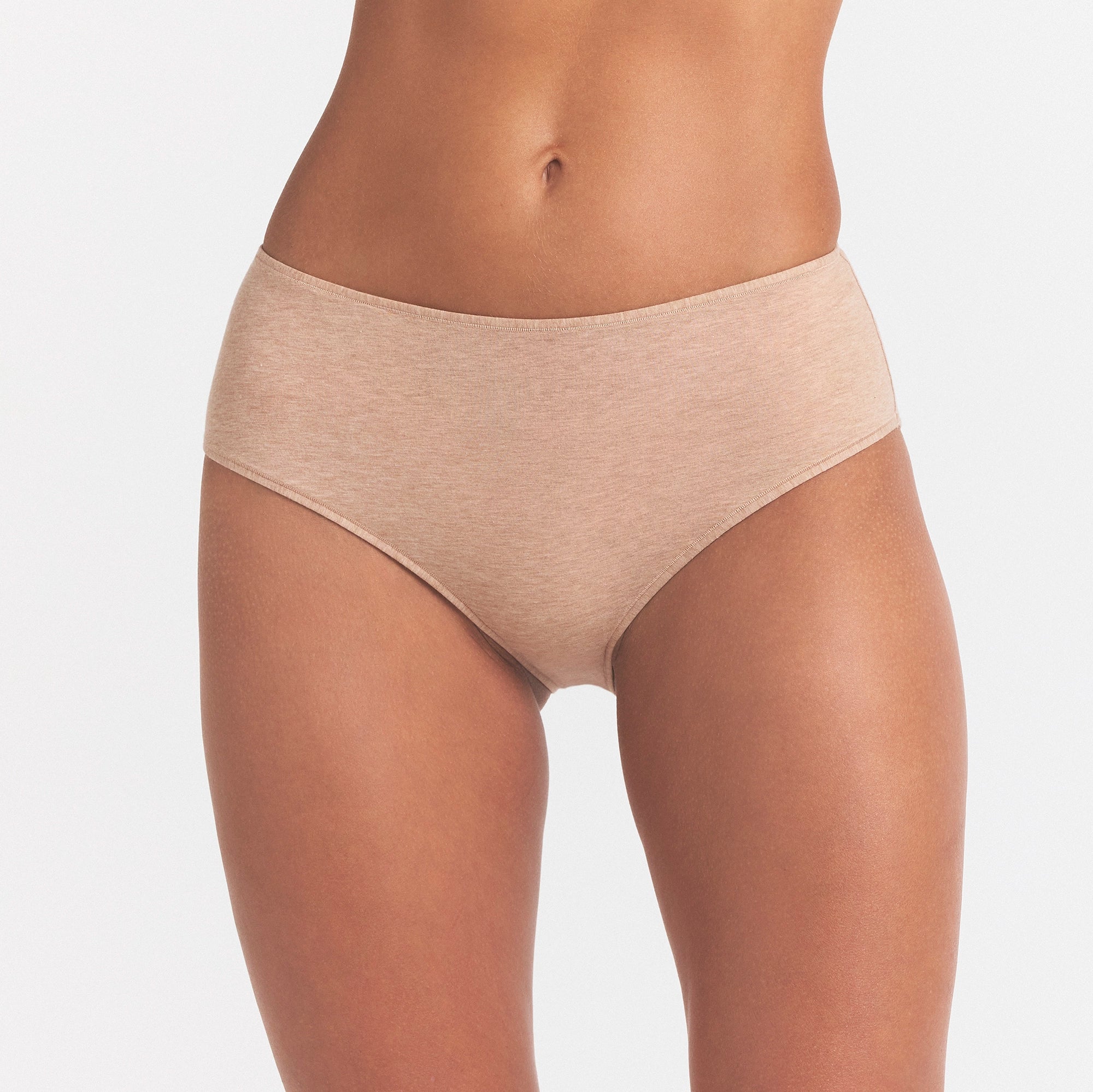 EVERYDAY COTTON BRIEF | CLAY HEATHER ON A MODEL SIDE VIEW @ | FOCUS: 0.0, 1.0, 0.9