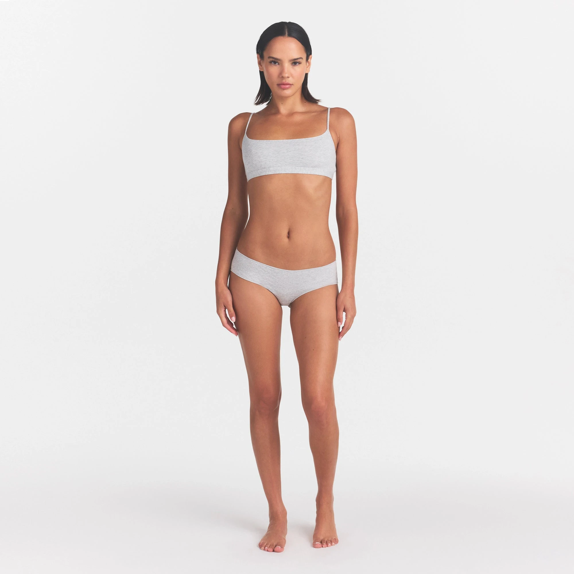 LIGHTWEIGHT COTTON RUCHED BACK HIPSTER 10-PACK | MICRO DOT FLORAL MULTI ON A MODEL FRONT VIEW @ | FOCUS: 0.0, 1.0, 0.9