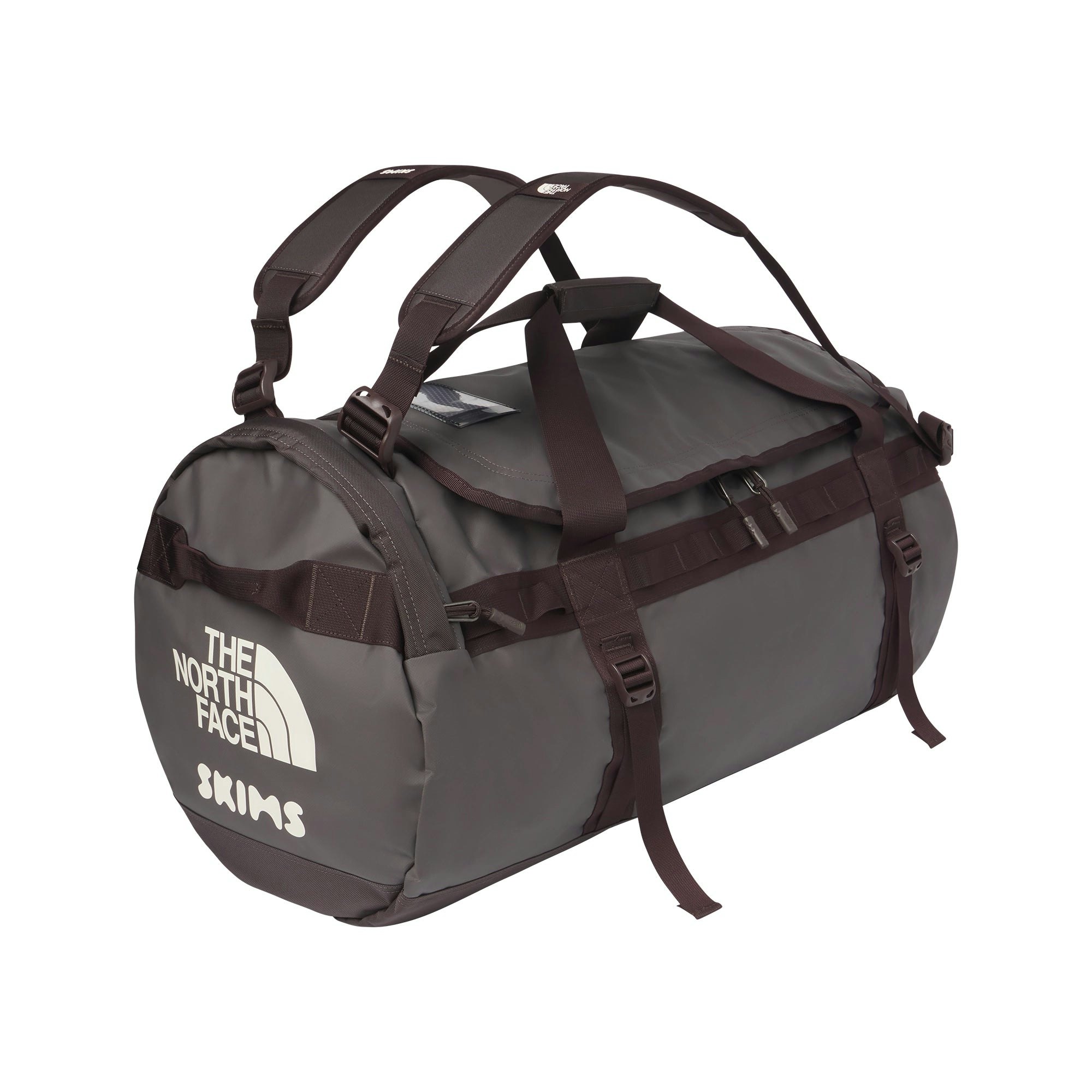 THE NORTH FACE X SKIMS LARGE BASE CAMP DUFFLE BAG | PHOENIX FLAT ON A WHITE BACKGROUND | FLT