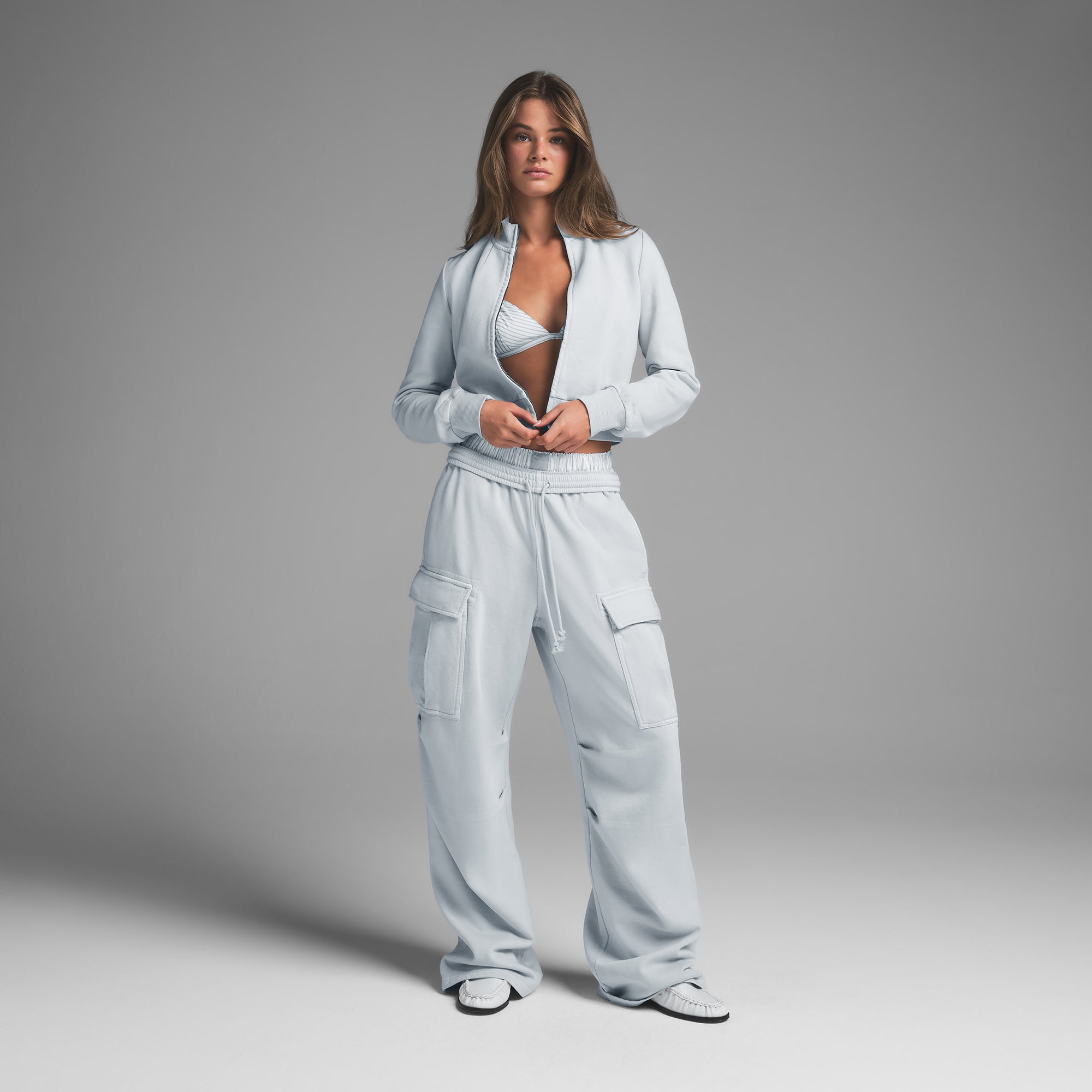 BOYFRIEND FLEECE TRACK JACKET | ZEN BLUE
