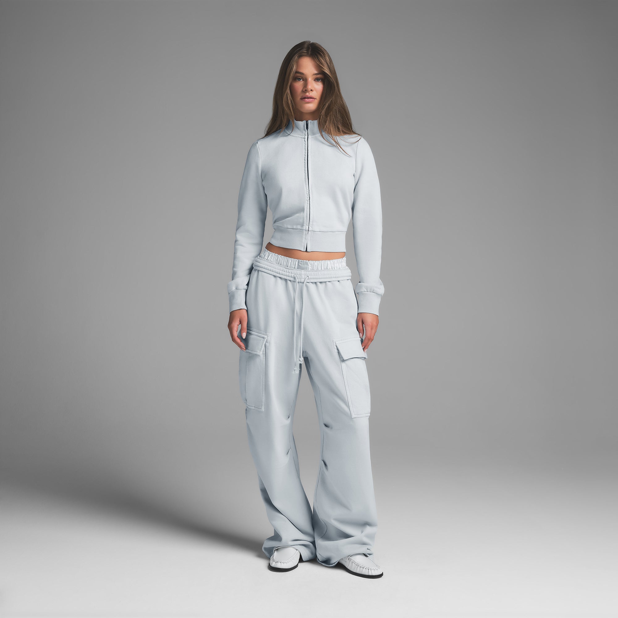 BOYFRIEND FLEECE TRACK JACKET | ZEN BLUE