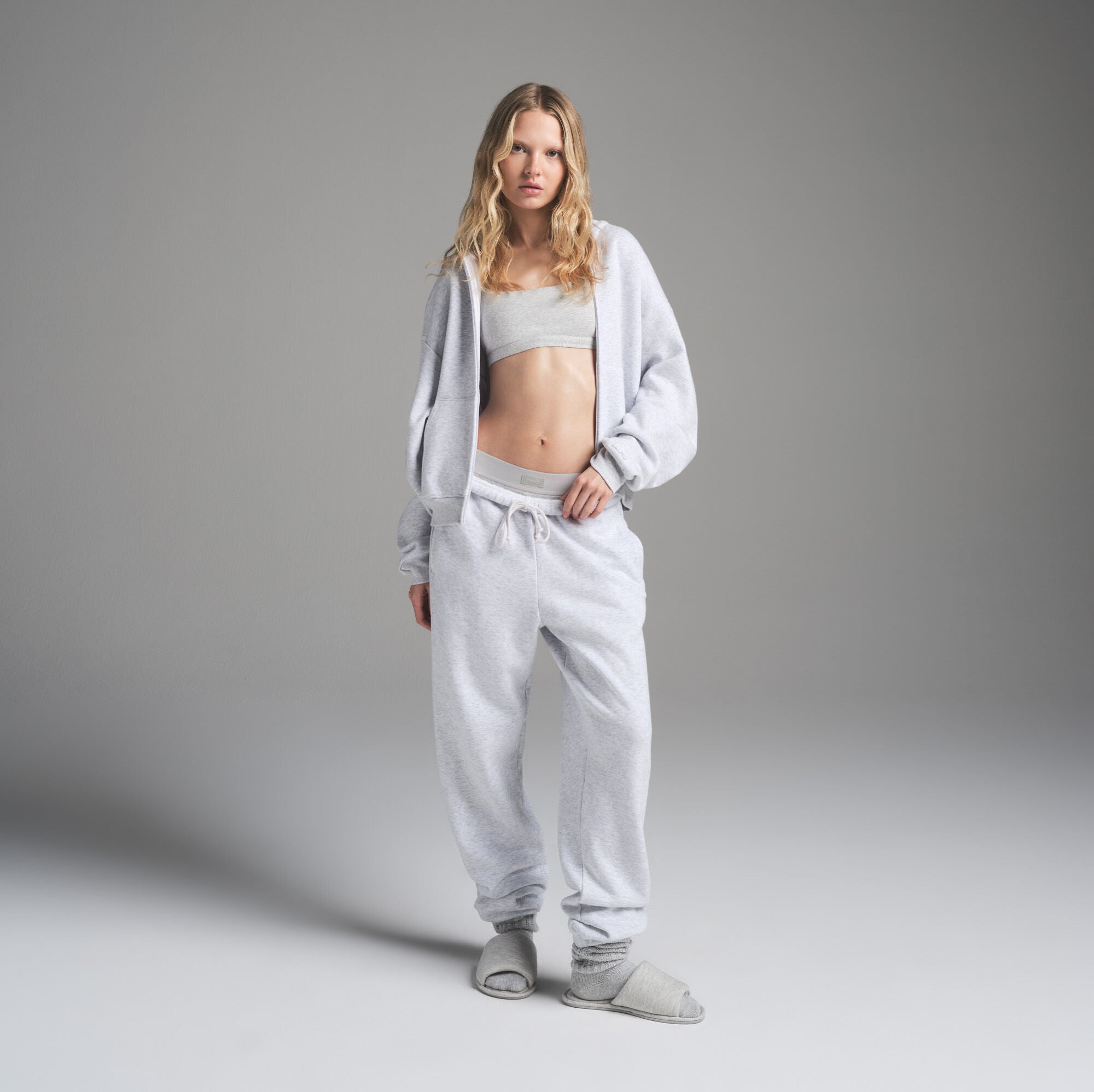 COTTON FLEECE CLASSIC ZIP UP HOODIE | LIGHT HEATHER GREY COTTON FLEECE CLASSIC ZIP UP HOODIE | LIGHT HEATHER GREY