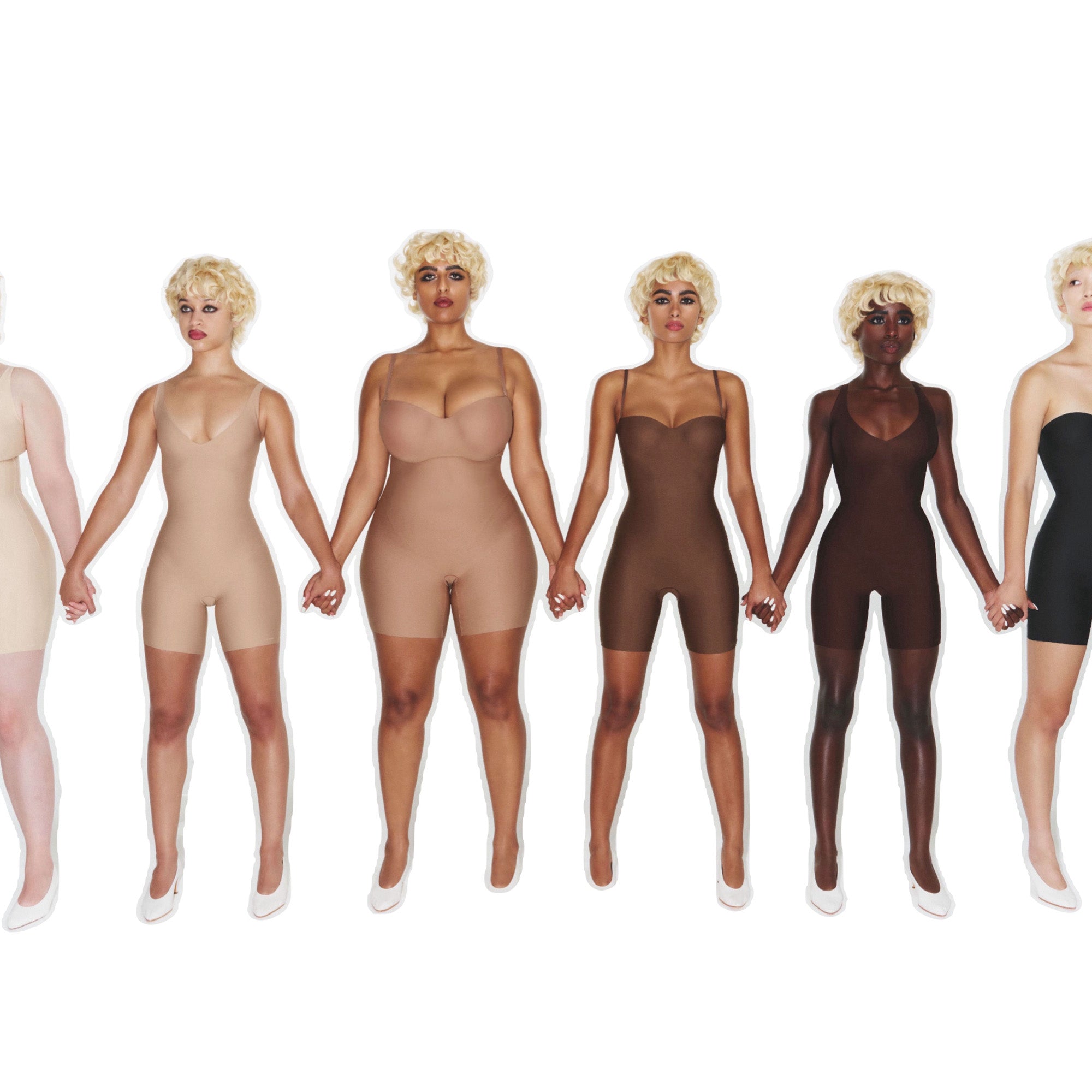 SKIMS BODY CORE SCULPT UNDERWIRE MID THIGH BODYSUIT | CLAY