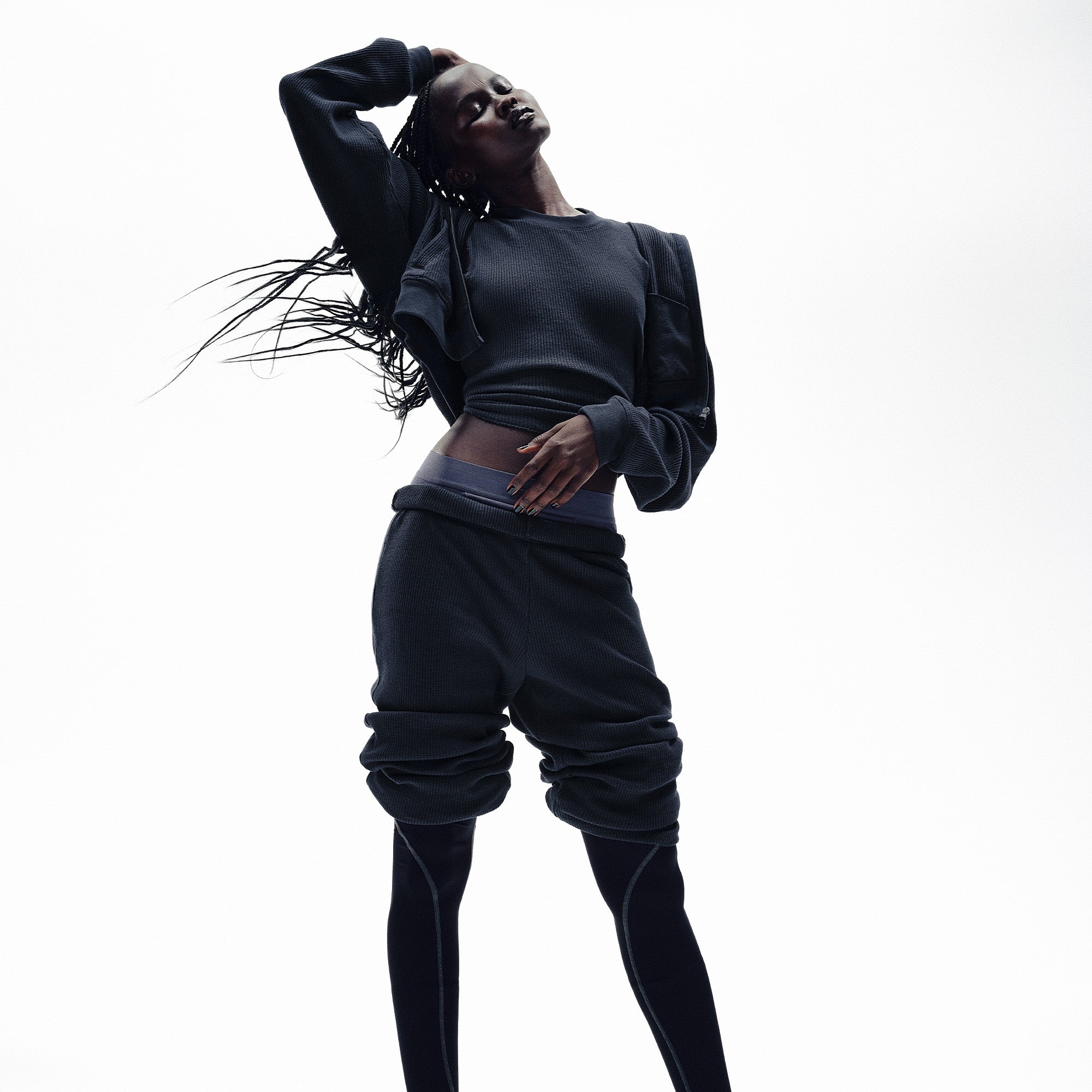 【HI FI FNK】Feb Waffle Cropped Zip Hoodie Waffle Zip Hoodie | Aritzia US