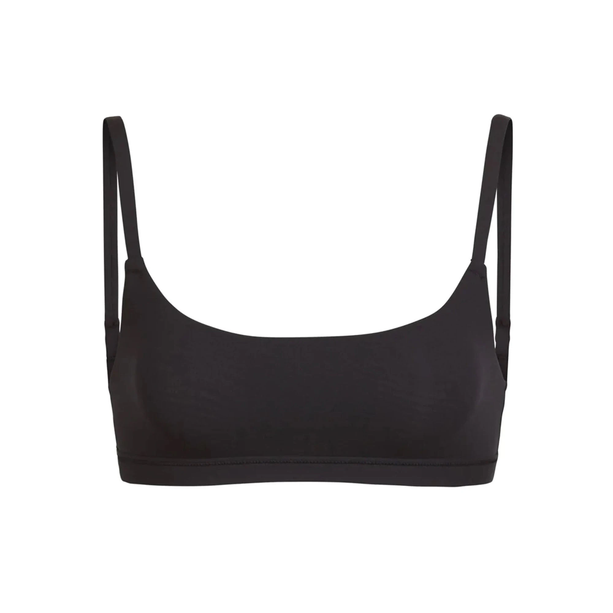 FITS EVERYBODY SCOOP BRALETTE | ONYX (SCOOP BRALETTES) LAYS FLAT ON A WHITE BACKGROUND | FLT