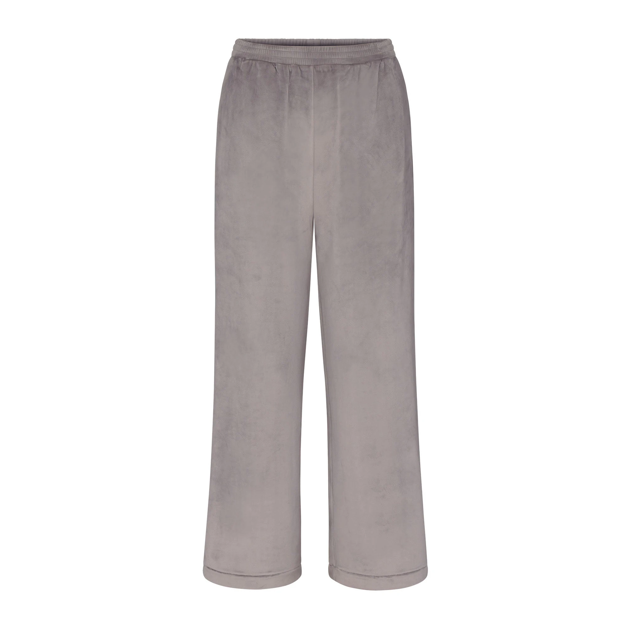 VELOUR WRAP SLEEP SET LAYS FLAT ON A WHITE BACKGROUND