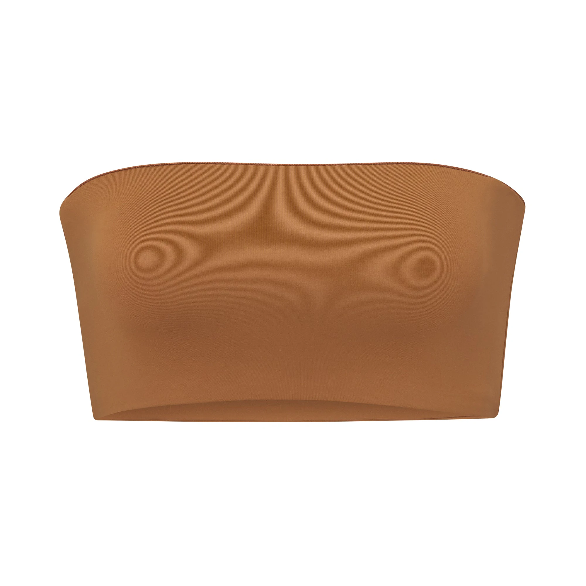 SWIM BANDEAU BIKINI TOP LAYS FLAT ON A WHITE BACKGROUND