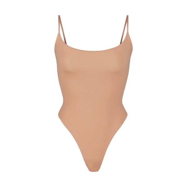 FITS EVERYBODY CAMI BODYSUIT | OCHRE (BODYSUITS) LAYS FLAT ON A WHITE BACKGROUND | FLT