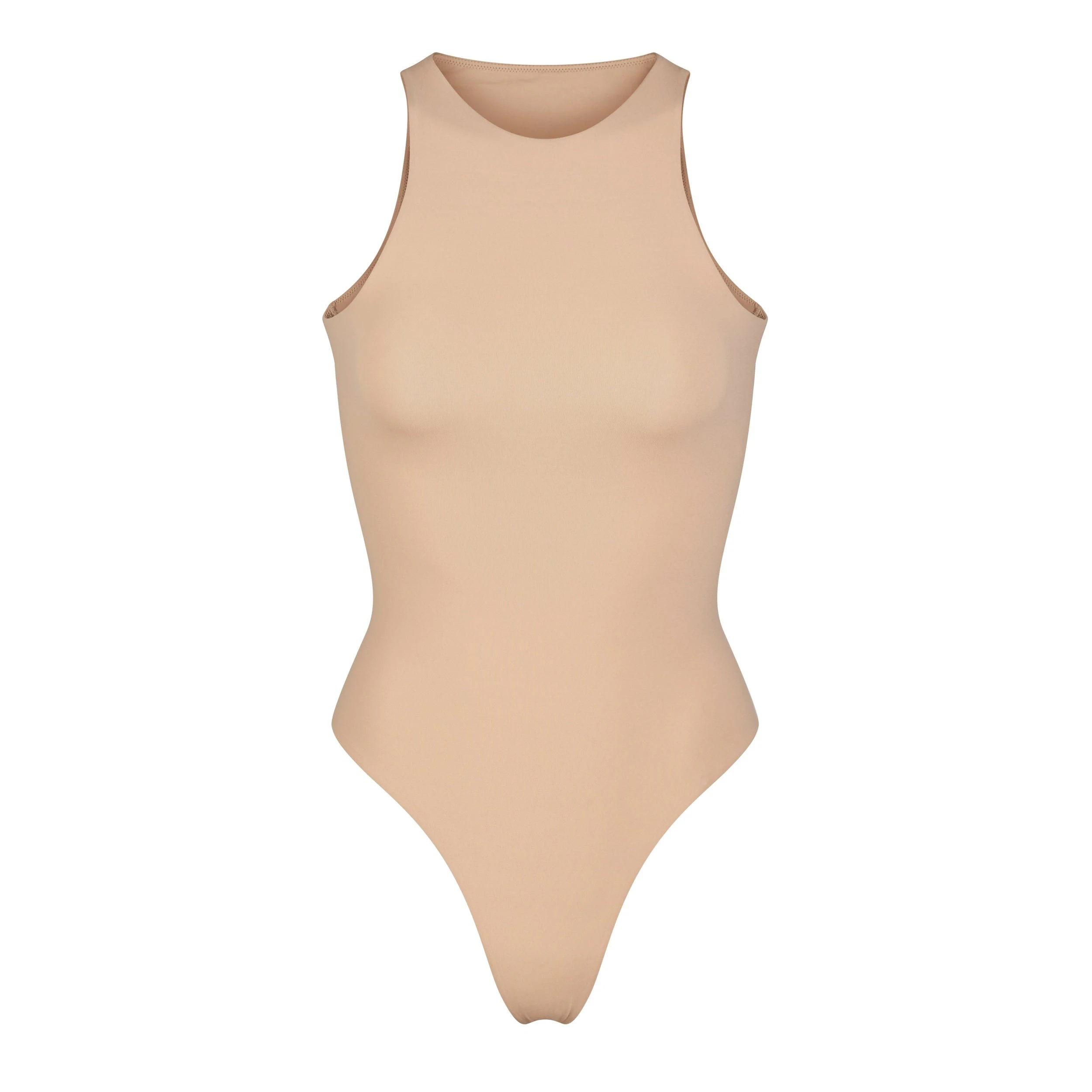 FITS EVERYBODY HIGH NECK BODYSUIT | CLAY (BODYSUITS) LAYS FLAT ON A WHITE BACKGROUND | FLT