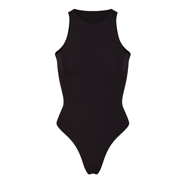 FITS EVERYBODY HIGH NECK BODYSUIT | ONYX (BODYSUITS) LAYS FLAT ON A WHITE BACKGROUND | FLT