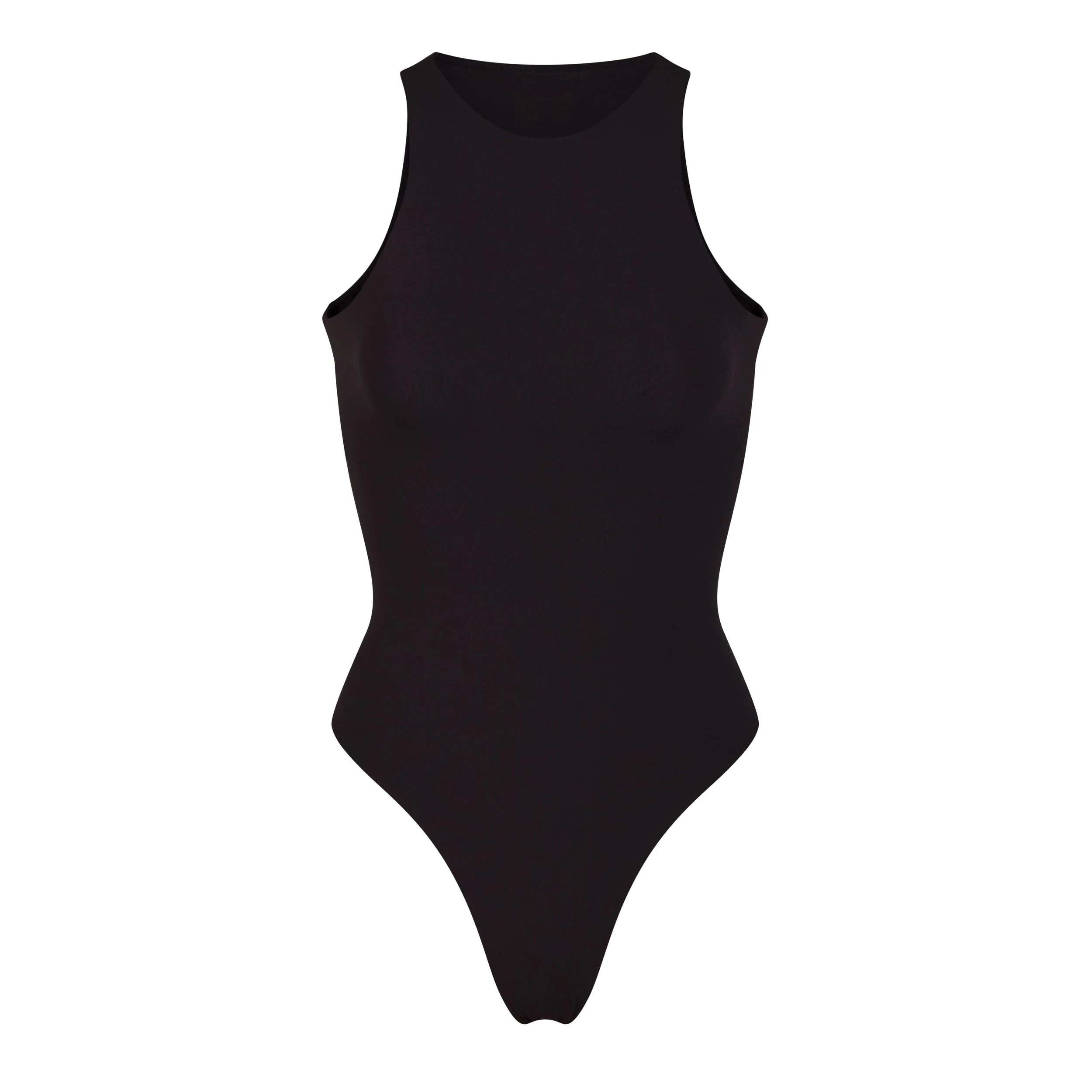 FITS EVERYBODY HIGH NECK BODYSUIT | ONYX (BODYSUITS) LAYS FLAT ON A WHITE BACKGROUND | FLT