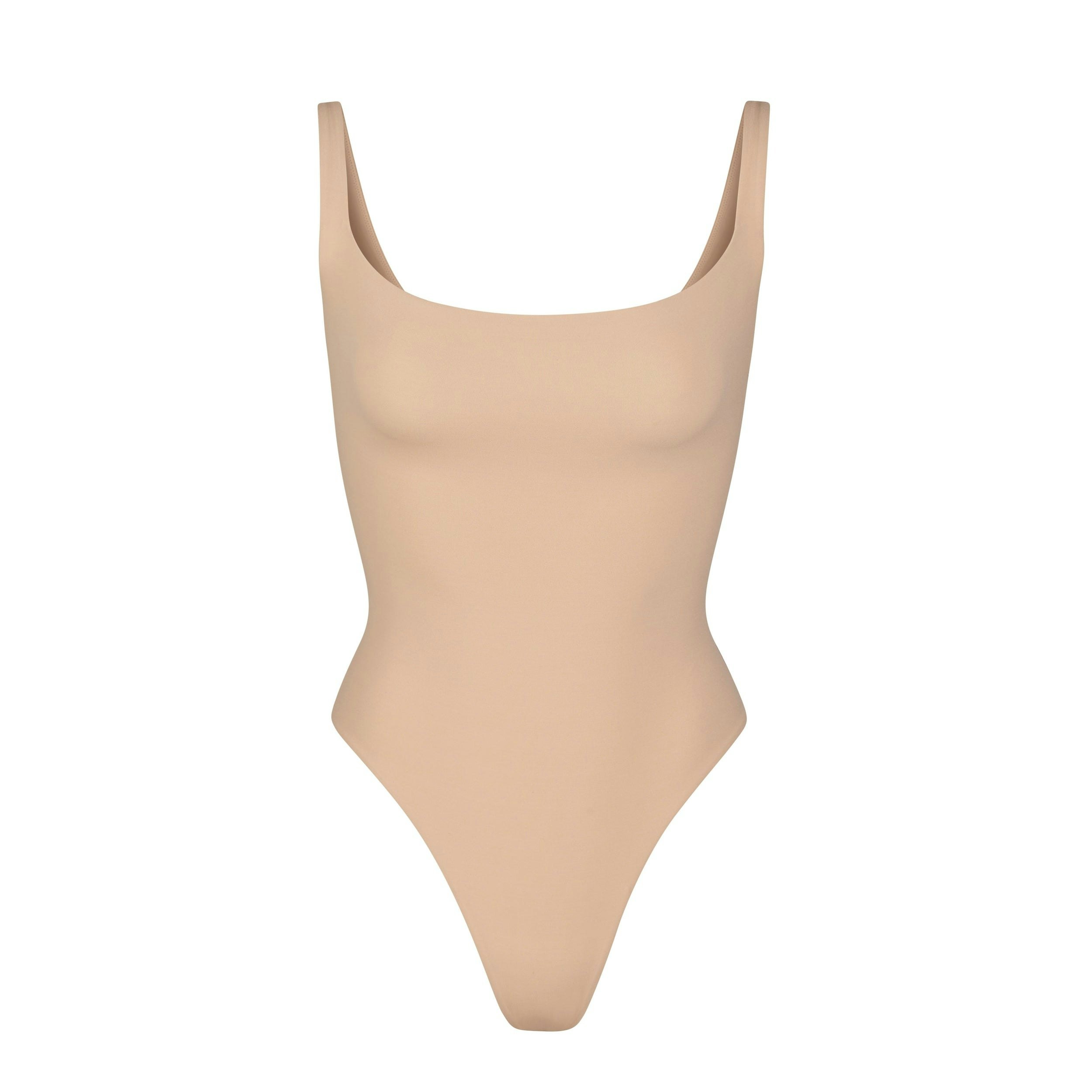 FITS EVERYBODY SQUARE NECK BODYSUIT | CLAY (BODYSUITS) LAYS FLAT ON A WHITE BACKGROUND | FLT