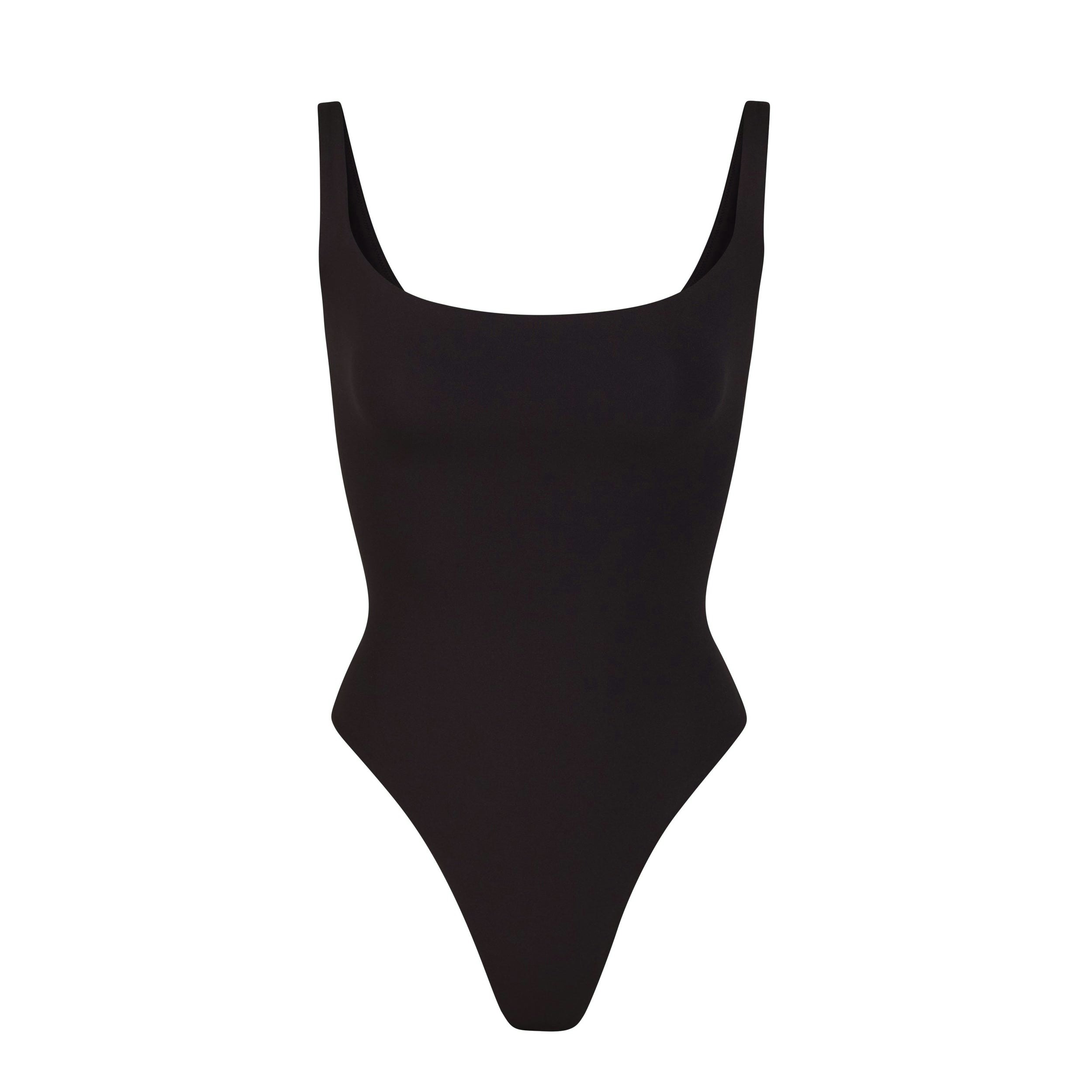 FITS EVERYBODY SQUARE NECK BODYSUIT | ONYX (BODYSUITS) LAYS FLAT ON A WHITE BACKGROUND | FLT