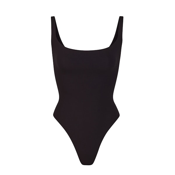 FITS EVERYBODY SQUARE NECK BODYSUIT | ONYX (BODYSUITS) LAYS FLAT ON A WHITE BACKGROUND | FLT
