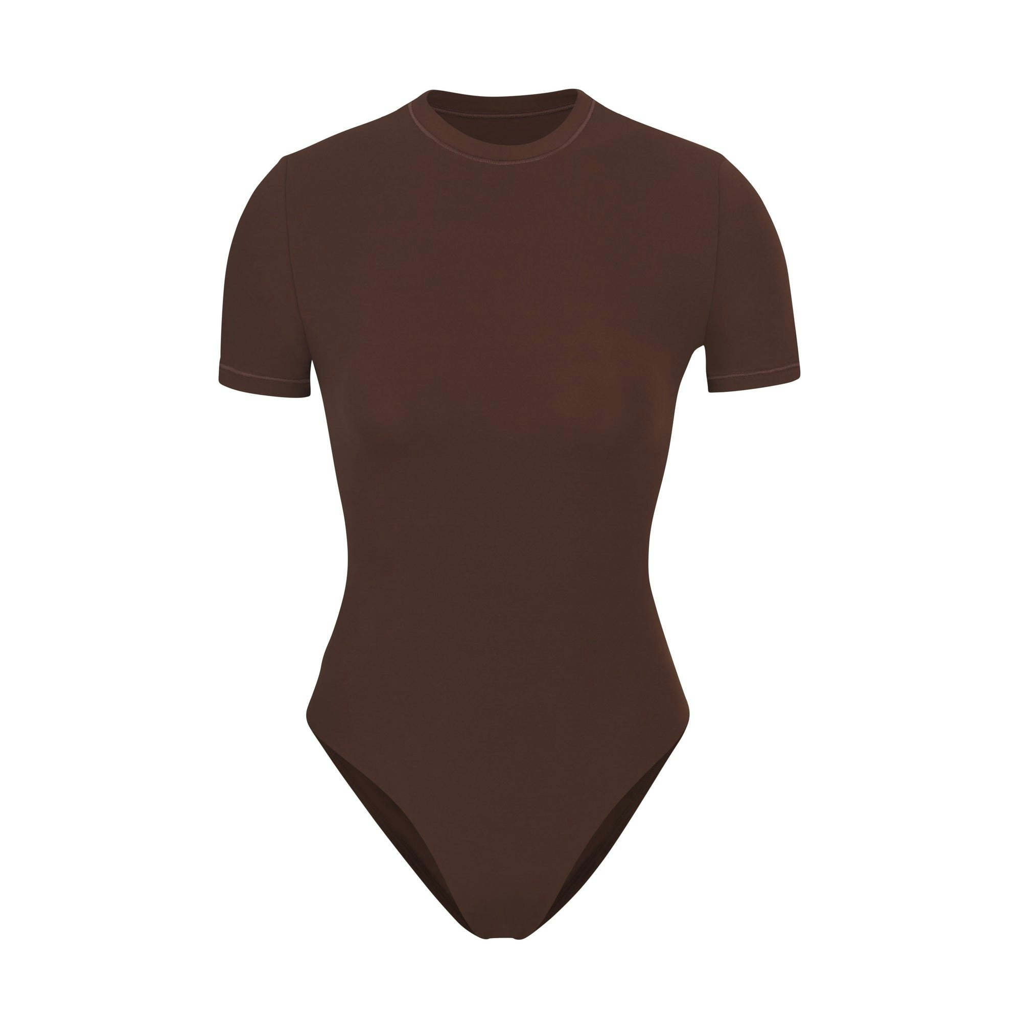FITS EVERYBODY T-SHIRT BODYSUIT | COCOA (BODYSUITS) LAYS FLAT ON A WHITE BACKGROUND | FLT