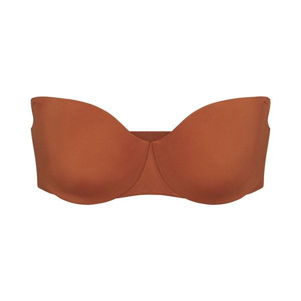 SMOOTHING INTIMATES UNLINED STRAPLESS BRA | BRONZE (STRAPLESS BRAS) LAYS FLAT ON A WHITE BACKGROUND | FLT