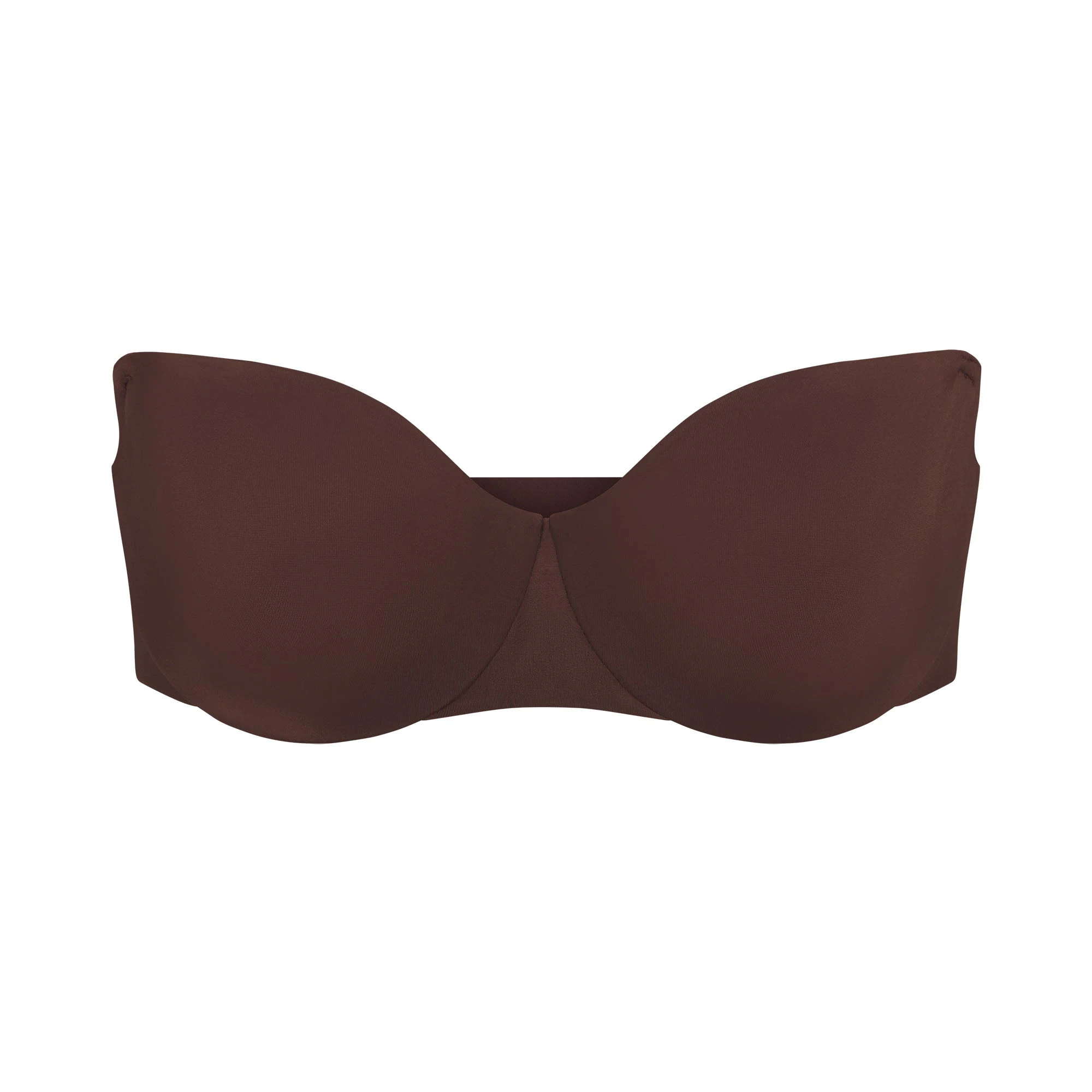 SMOOTHING INTIMATES UNLINED STRAPLESS BRA | COCOA (STRAPLESS BRAS) LAYS FLAT ON A WHITE BACKGROUND | FLT