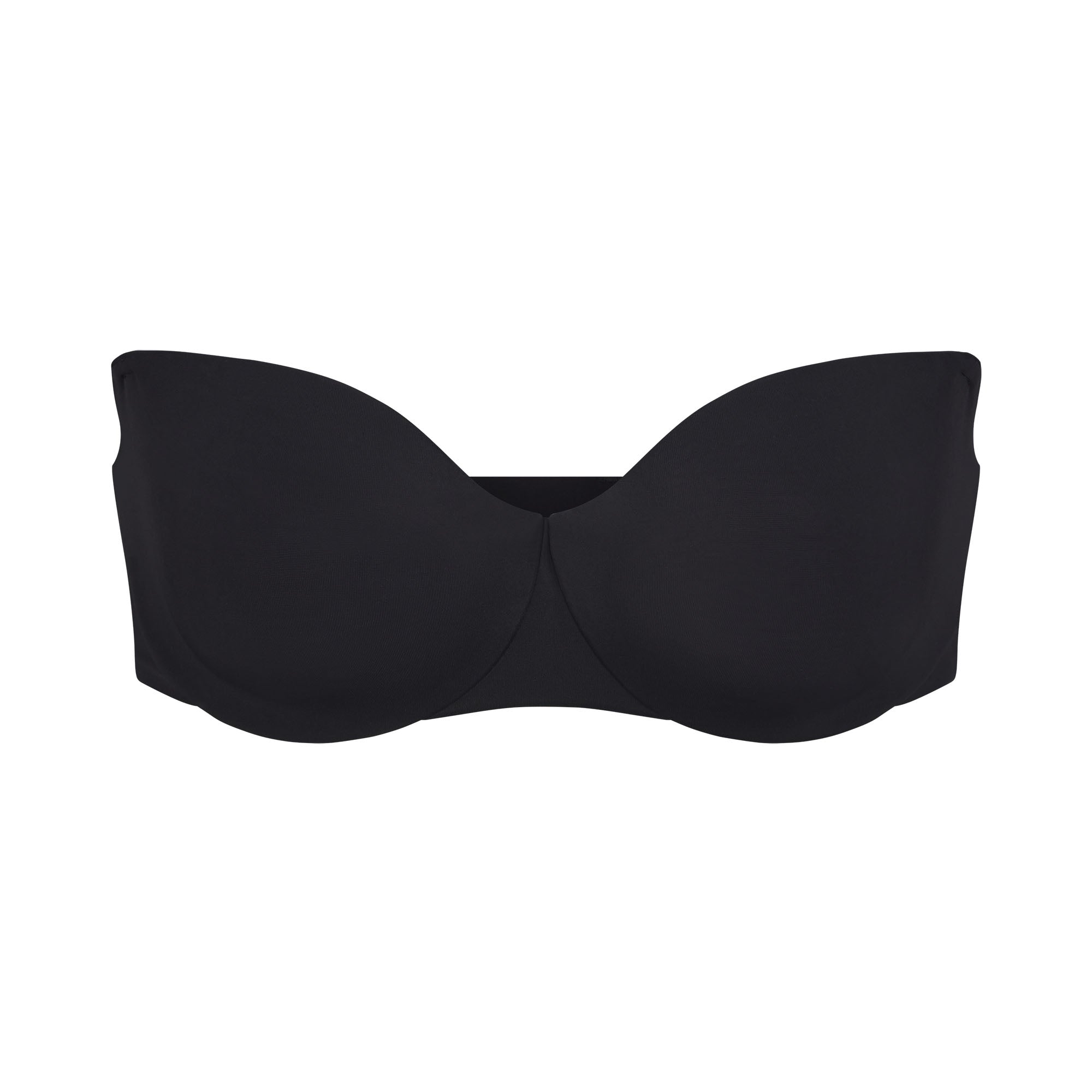 SMOOTHING INTIMATES UNLINED STRAPLESS BRA | ONYX (STRAPLESS BRAS) LAYS FLAT ON A WHITE BACKGROUND | FLT