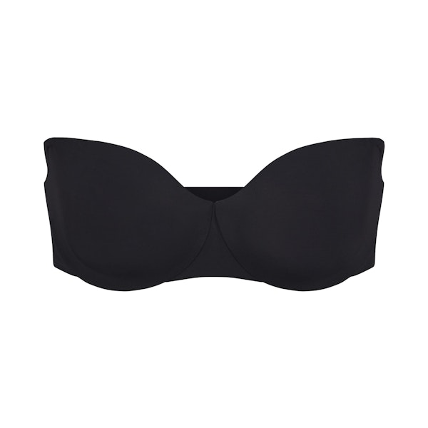SMOOTHING INTIMATES UNLINED STRAPLESS BRA | ONYX (STRAPLESS BRAS) LAYS FLAT ON A WHITE BACKGROUND | FLT