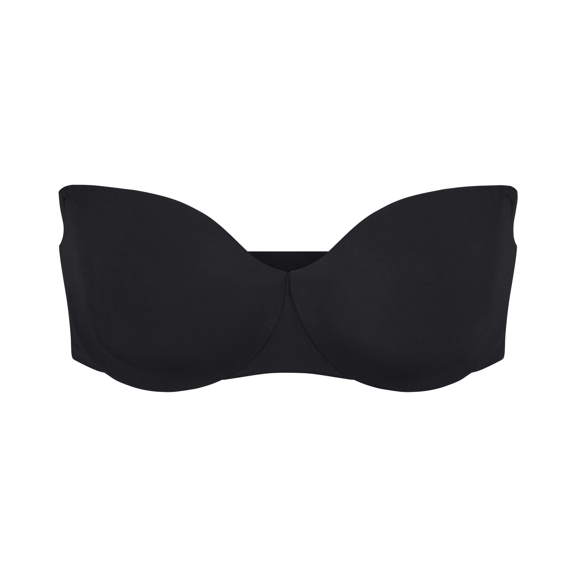 SMOOTHING INTIMATES UNLINED STRAPLESS BRA | ONYX (STRAPLESS BRAS) LAYS FLAT ON A WHITE BACKGROUND | FLT