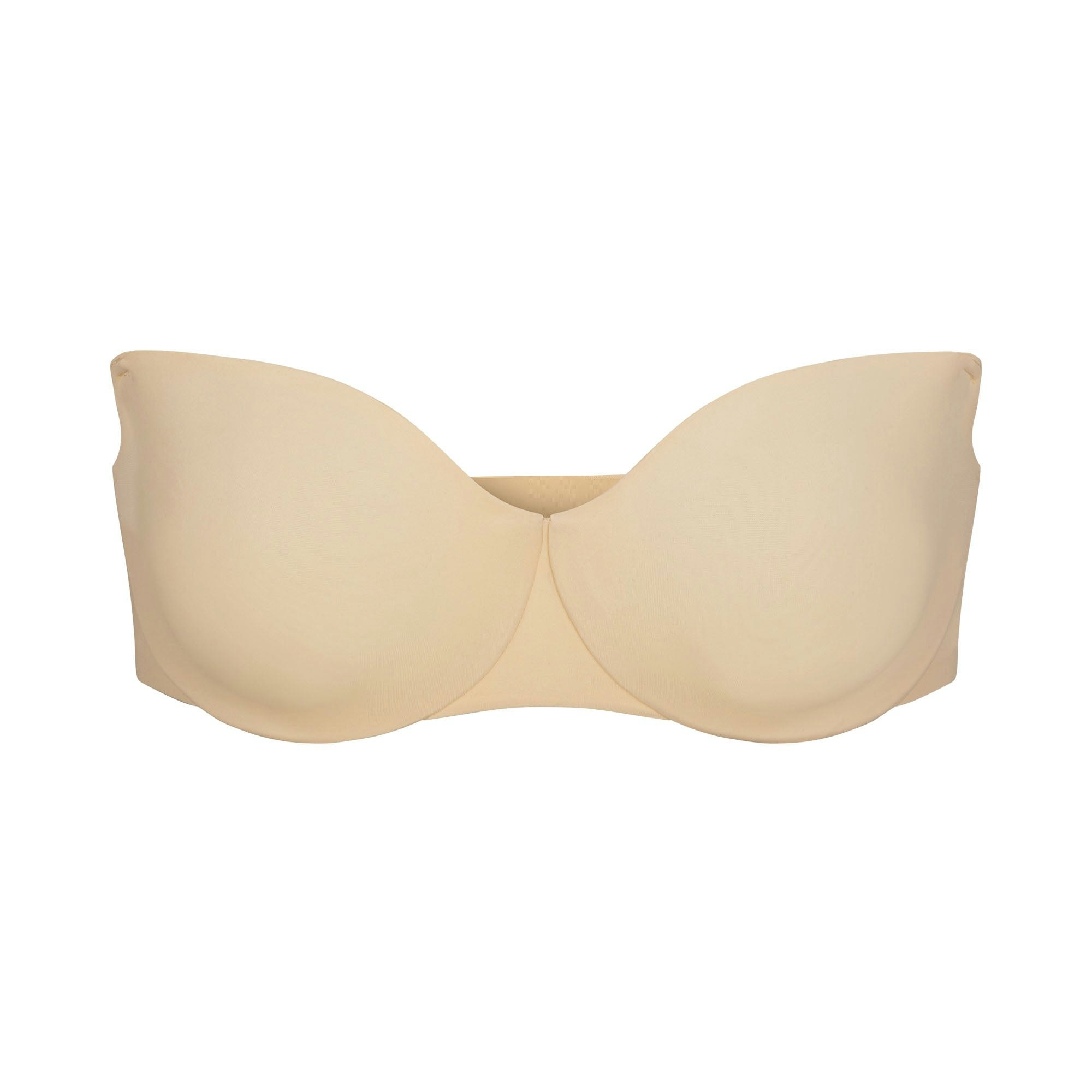SMOOTHING INTIMATES UNLINED STRAPLESS BRA | SAND (STRAPLESS BRAS) LAYS FLAT ON A WHITE BACKGROUND | FLT