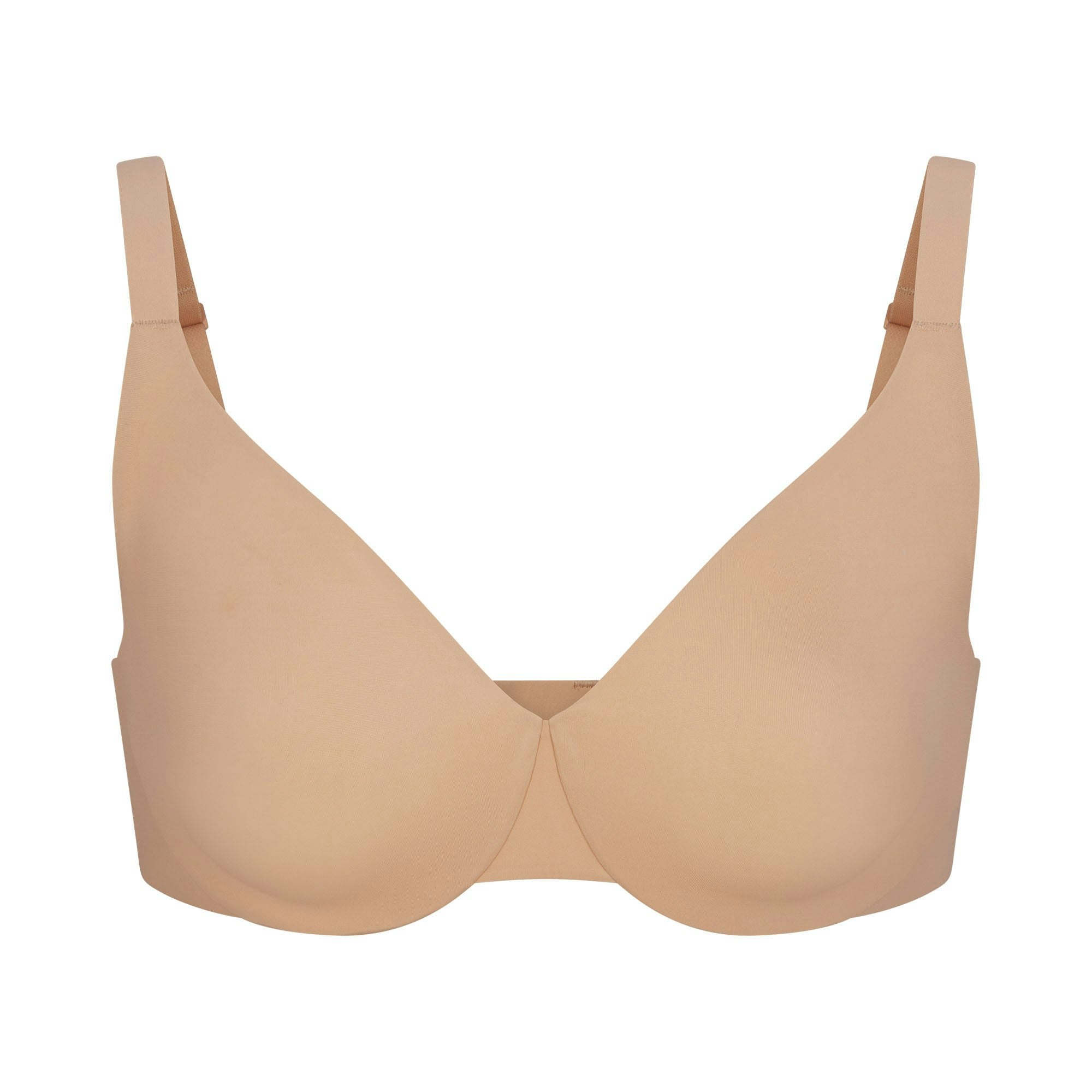 SMOOTHING INTIMATES UNLINED FULL COVERAGE BRA | CLAY (FULL COVERAGE BRAS) LAYS FLAT ON A WHITE BACKGROUND | FLT