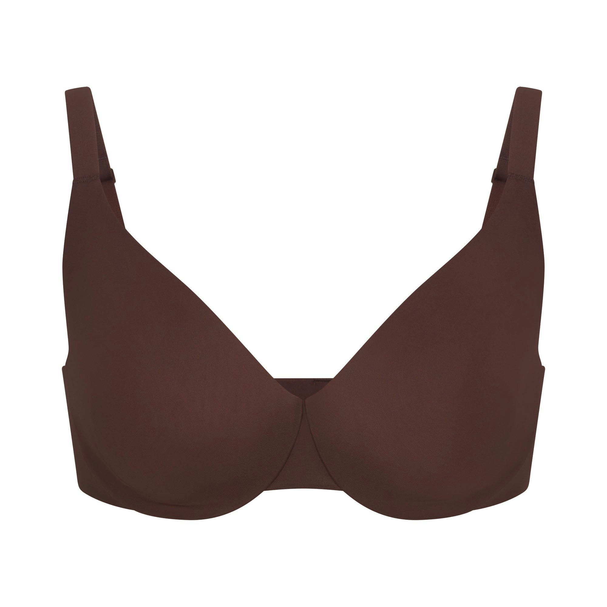SMOOTHING INTIMATES UNLINED FULL COVERAGE BRA | COCOA (FULL COVERAGE BRAS) LAYS FLAT ON A WHITE BACKGROUND | FLT