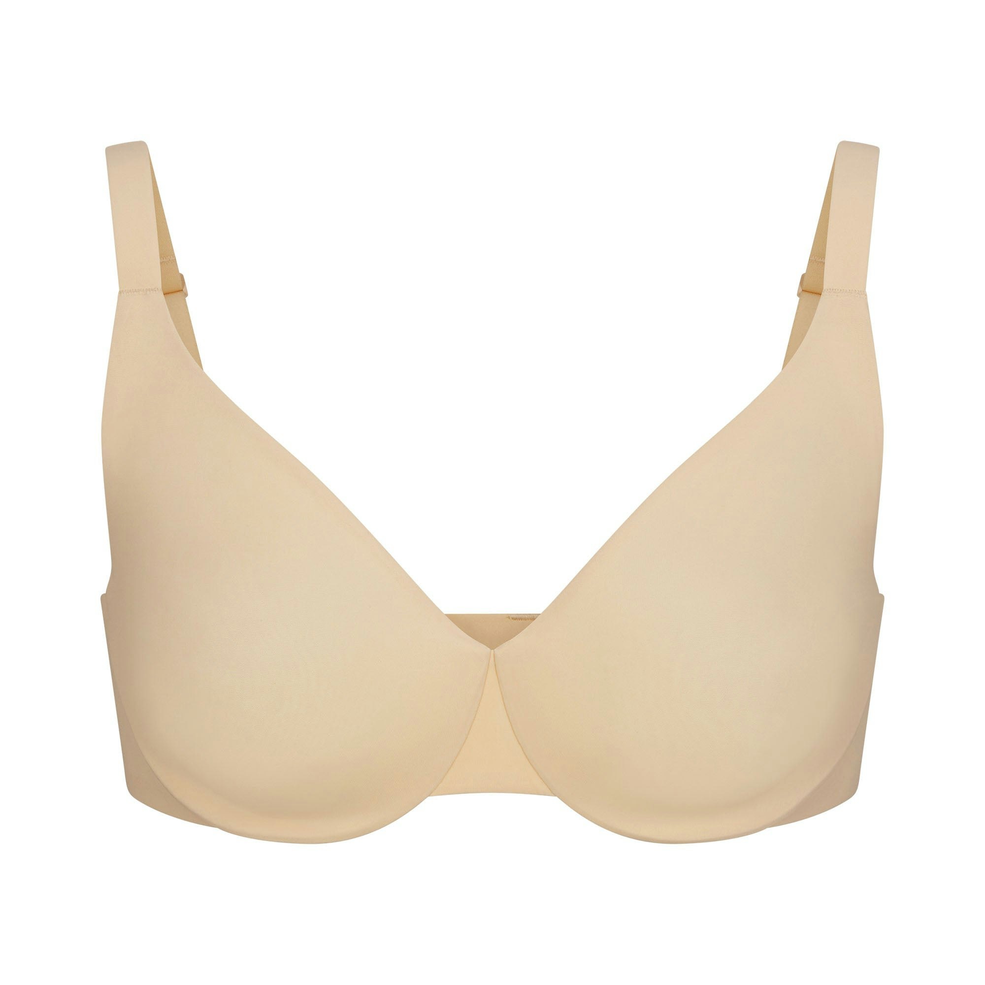 SMOOTHING INTIMATES UNLINED FULL COVERAGE BRA | SAND (FULL COVERAGE BRAS) LAYS FLAT ON A WHITE BACKGROUND | FLT
