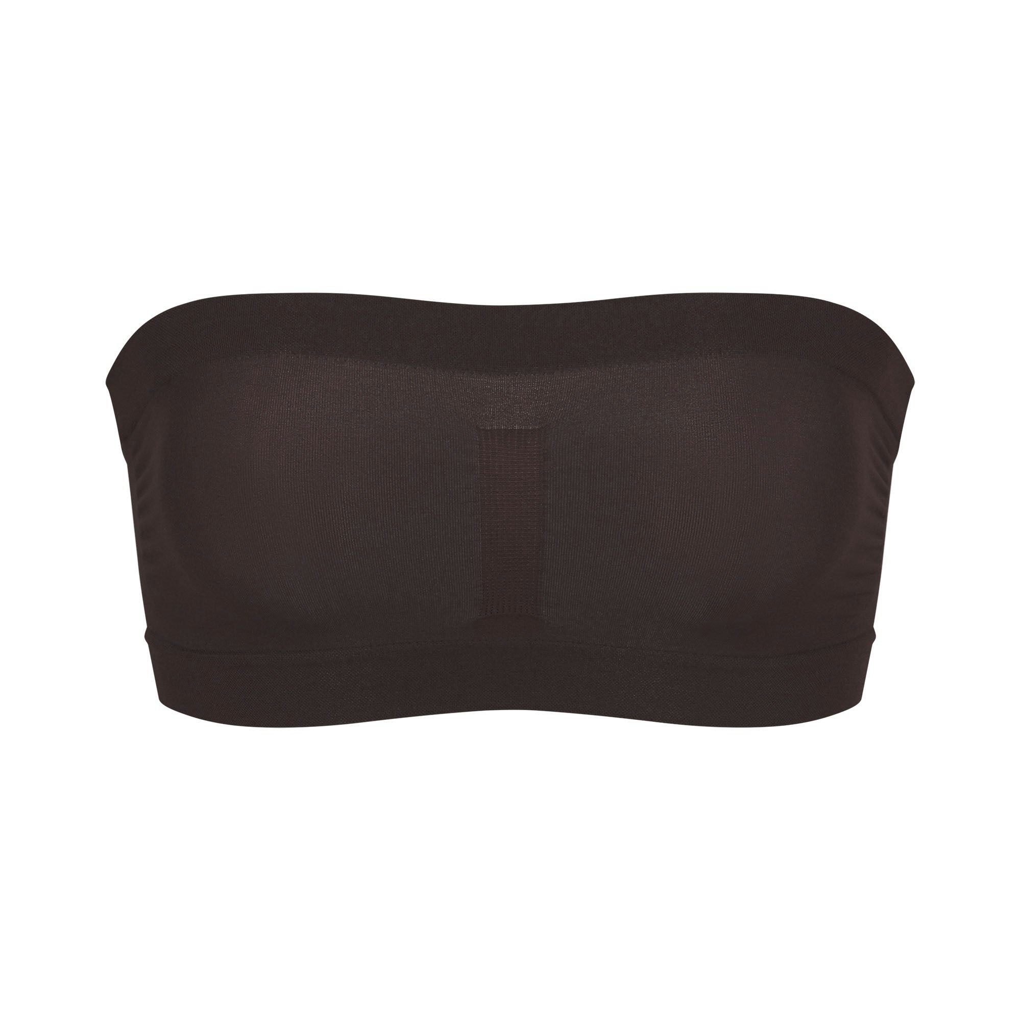 SEAMLESS SCULPT BANDEAU LAYS FLAT ON A WHITE BACKGROUND