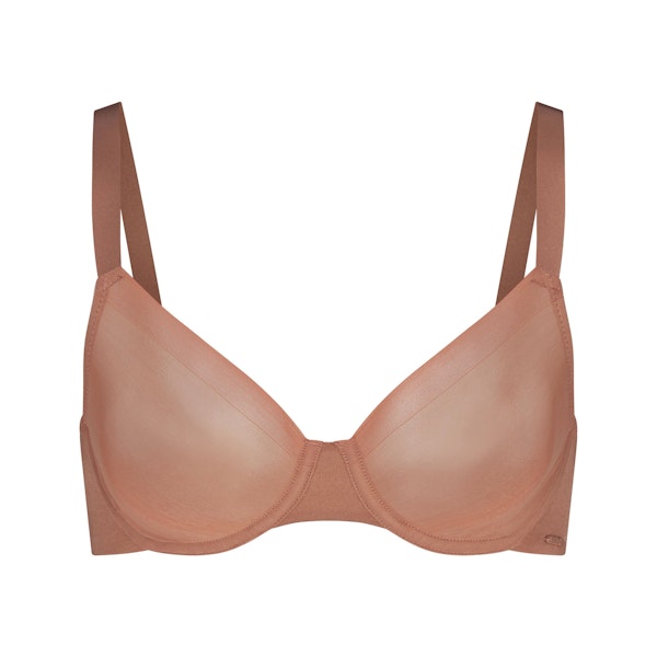NO SHOW UNLINED DEMI BRA | SIENNA (DEMI BRAS) LAYS FLAT ON A WHITE BACKGROUND | FLT